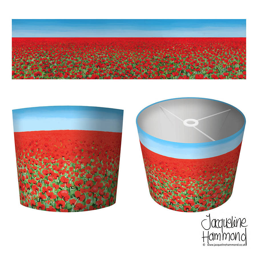 Lampshade - Poppy Blue Sky Art Print  Smart Deco Homeware Lighting and Art by Jacqueline hammond