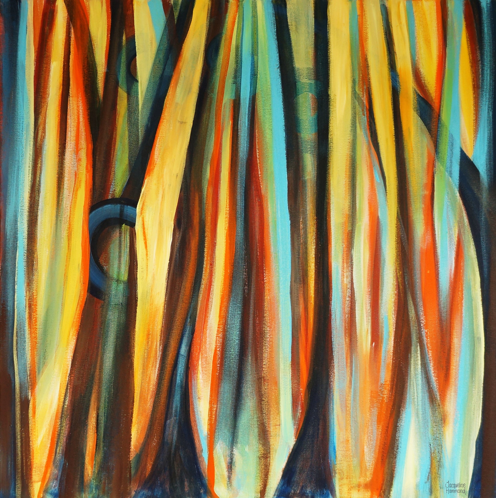 Original -  Autumn Tree  Trunk Stripes  Smart Deco Homeware Lighting and Art by Jacqueline hammond