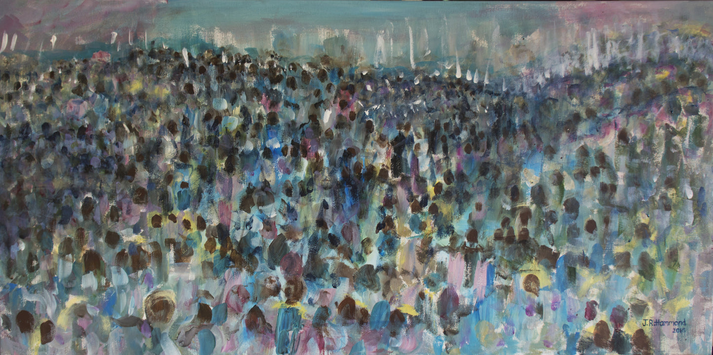 Original Painting - The Crowd  Smart Deco Homeware Lighting and Art by Jacqueline hammond