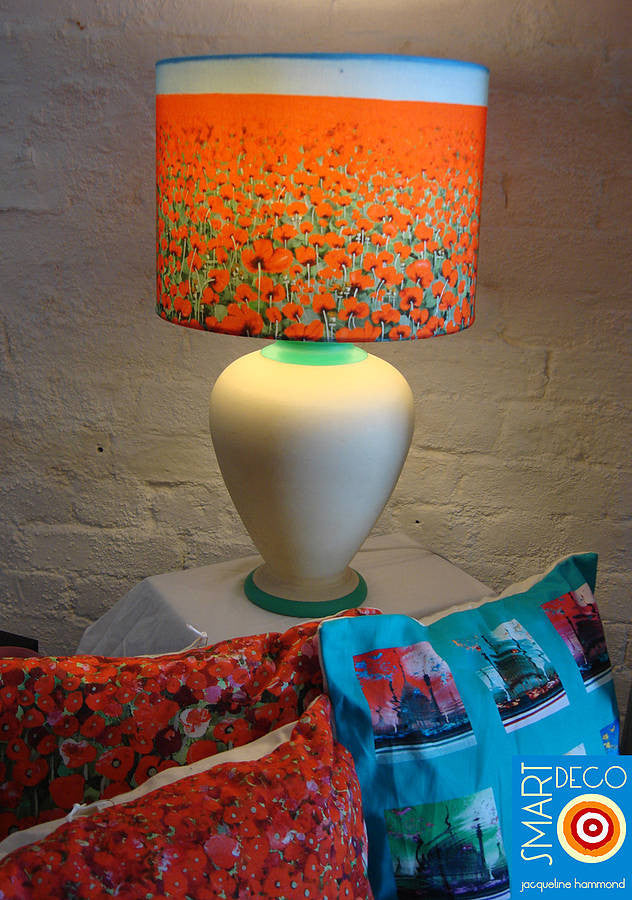 Lampshade - Poppy Blue Sky Art Print  Smart Deco Homeware Lighting and Art by Jacqueline hammond