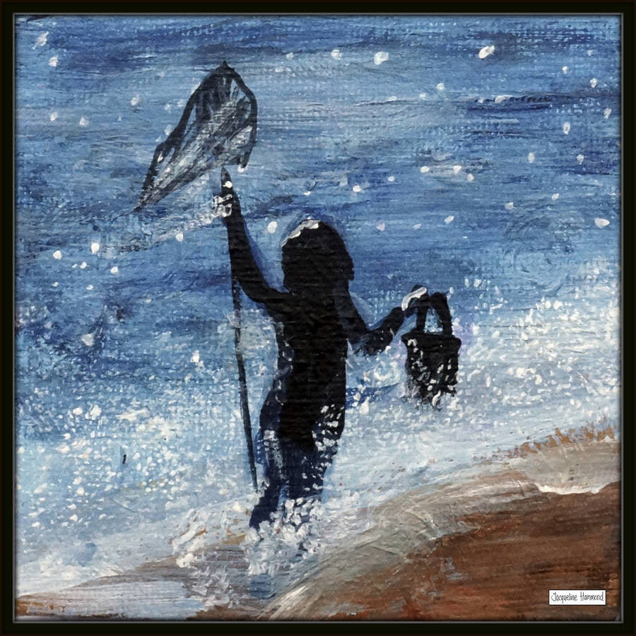 Print Of Painting Girl With Net By Jacqueline Hammond  Smart Deco Homeware Lighting and Art by Jacqueline hammond