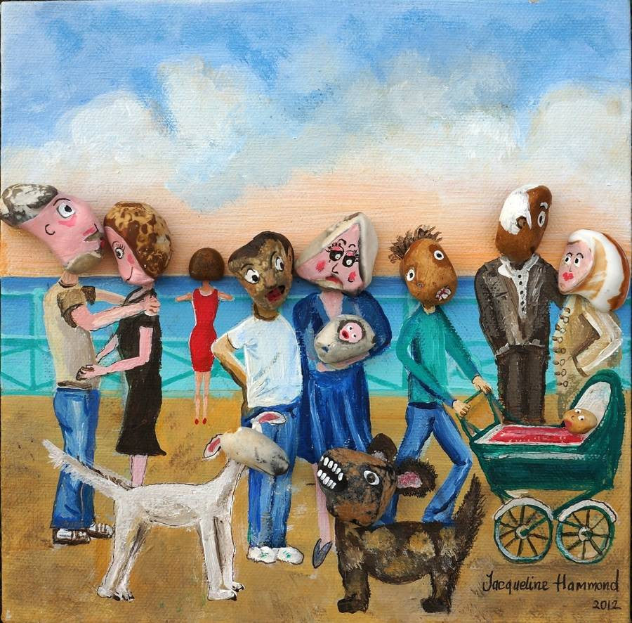 Personalised Pebble Head Family or Group Portrait  Smart Deco Homeware Lighting and Art by Jacqueline hammond