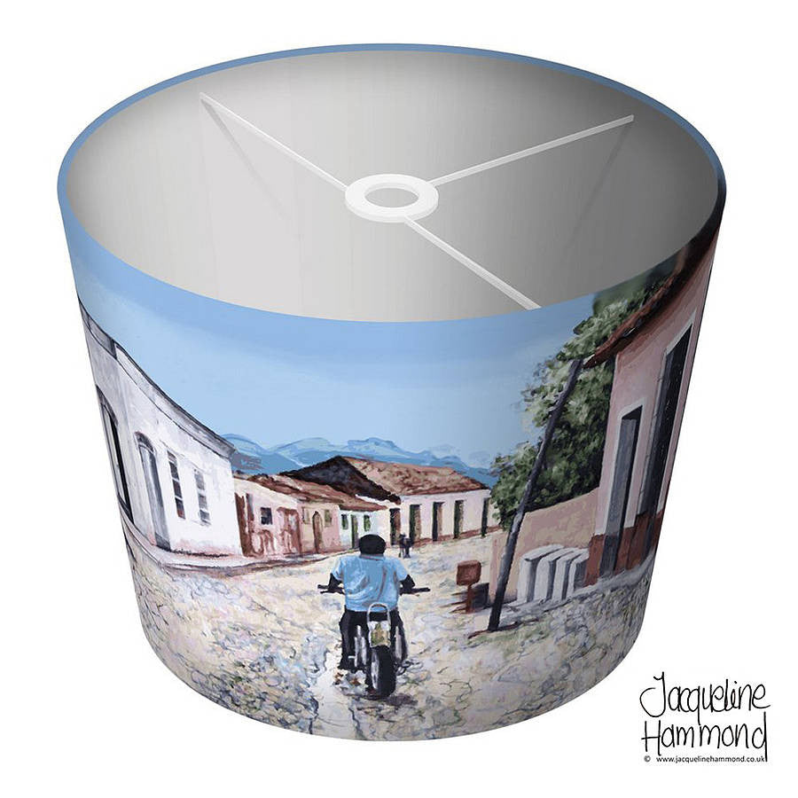 Lamp Shade - Cuban Motorbike  Smart Deco Homeware Lighting and Art by Jacqueline hammond