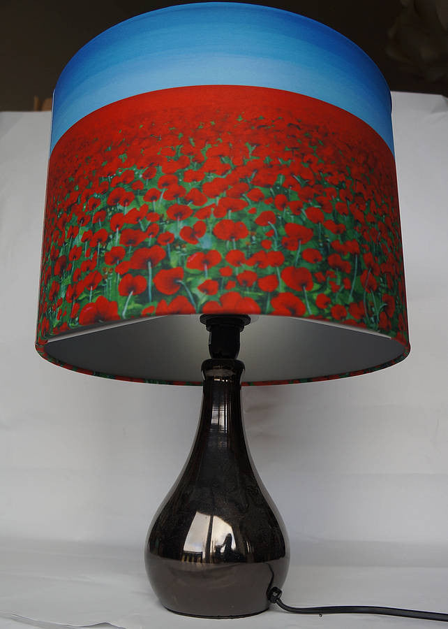 Lampshade - Poppy Blue Sky Art Print  Smart Deco Homeware Lighting and Art by Jacqueline hammond