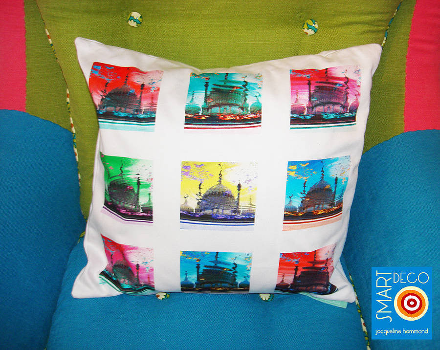 Pop Art Acid Pavilion Print Cushion Cover  Smart Deco Homeware Lighting and Art by Jacqueline hammond
