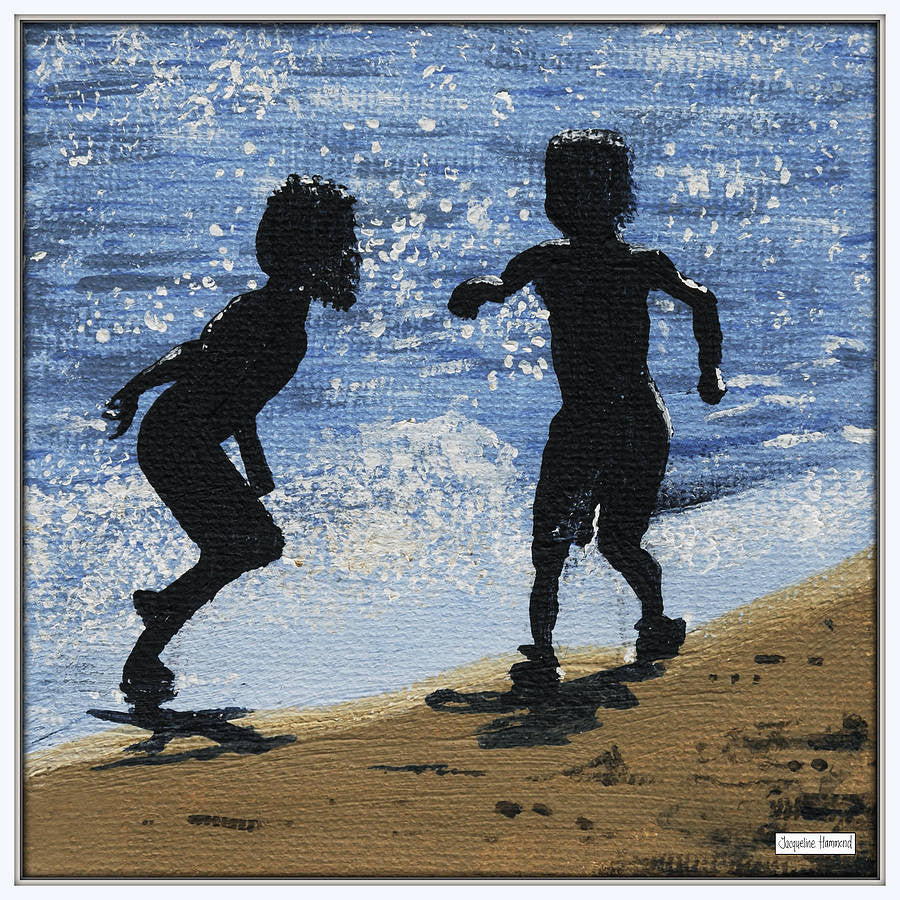 Print - Set Of Four Kids Beside The Seaside  Smart Deco Homeware Lighting and Art by Jacqueline hammond