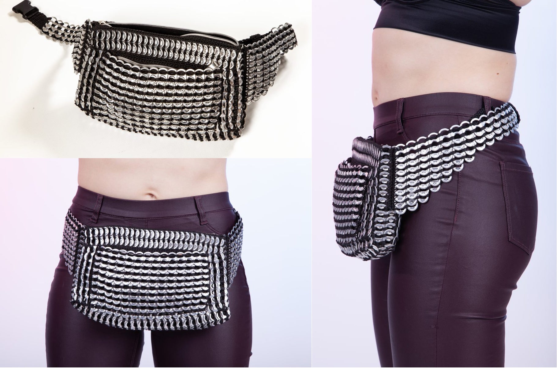 Belt Upcycled Ring Pulls Bum Bag  Smart Deco Homeware Lighting and Art by Jacqueline hammond