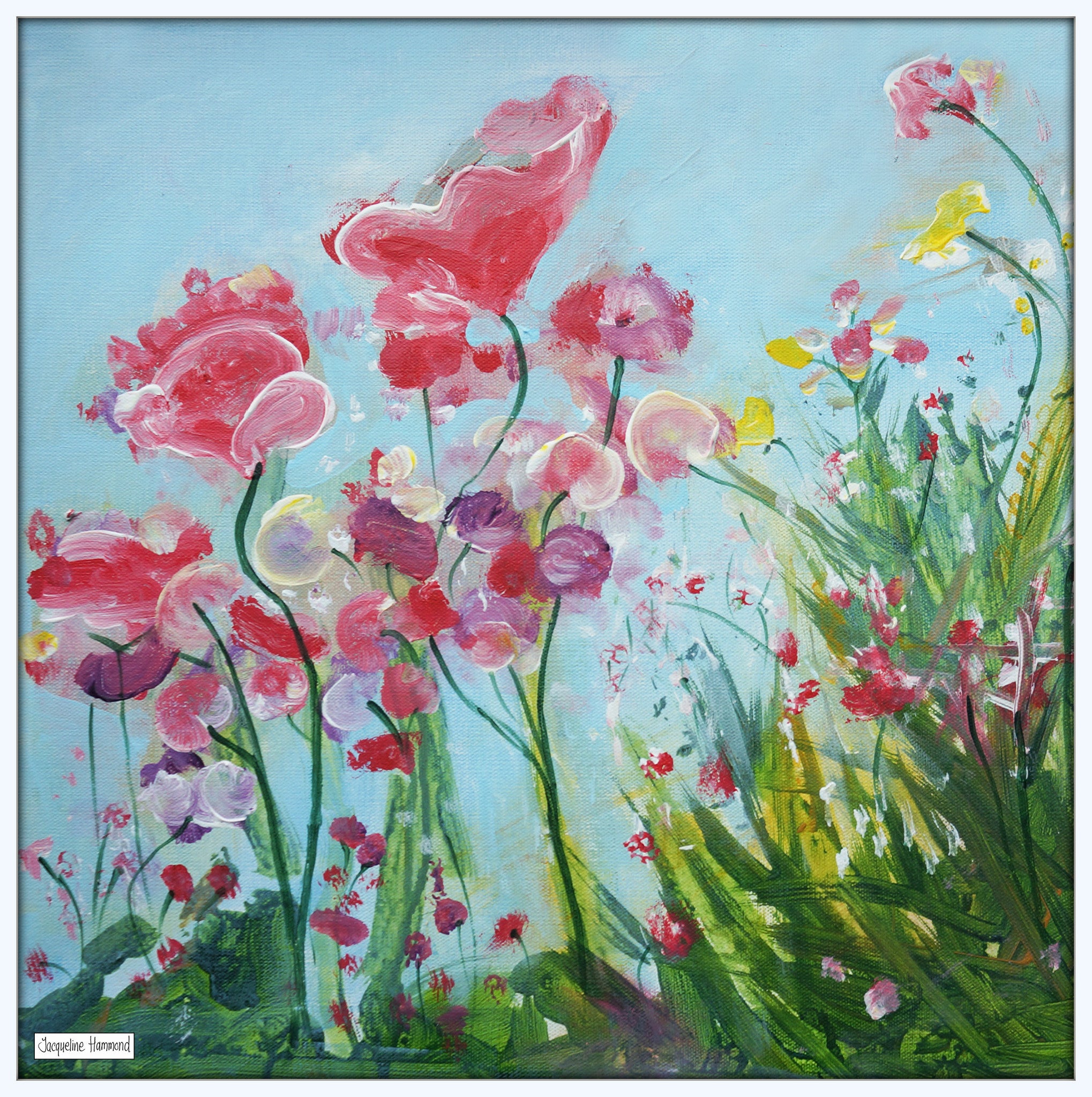 Print of Painting Country Garden Flowers By Jacqueline Hammond  Smart Deco Homeware Lighting and Art by Jacqueline hammond