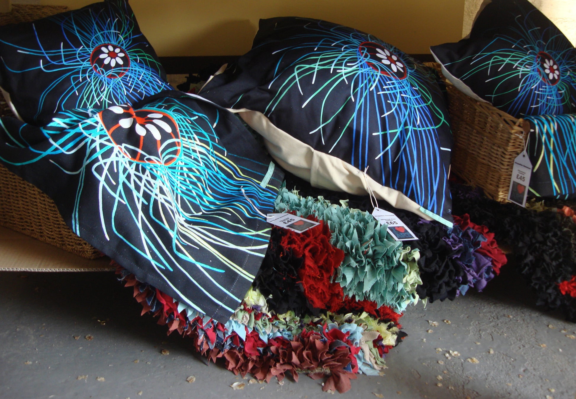 Luxury Cushion Cover - Ultraviolet Jellyfish Art Print  Smart Deco Homeware Lighting and Art by Jacqueline hammond