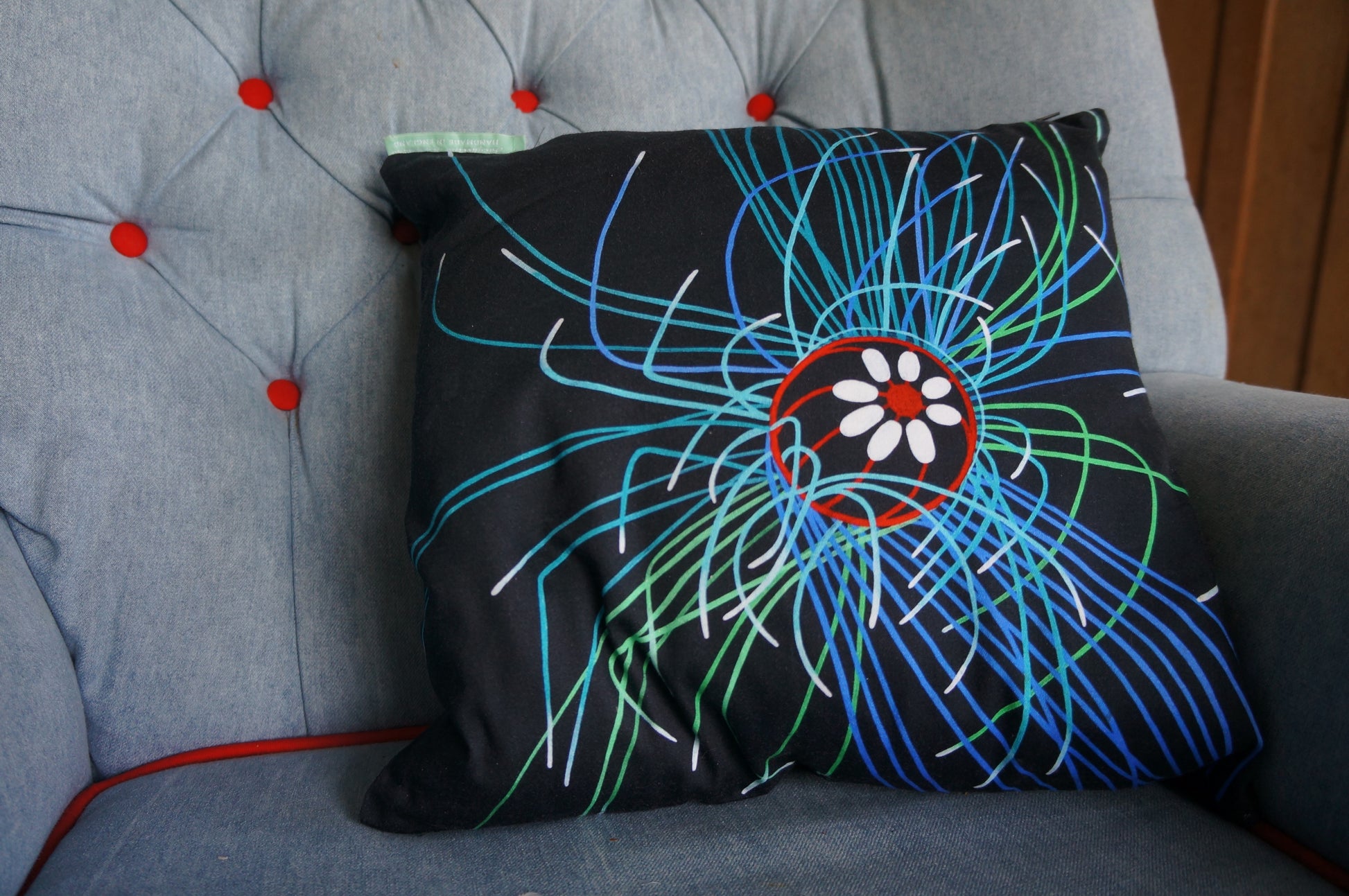 Luxury Cushion Cover - Ultraviolet Jellyfish Art Print  Smart Deco Homeware Lighting and Art by Jacqueline hammond