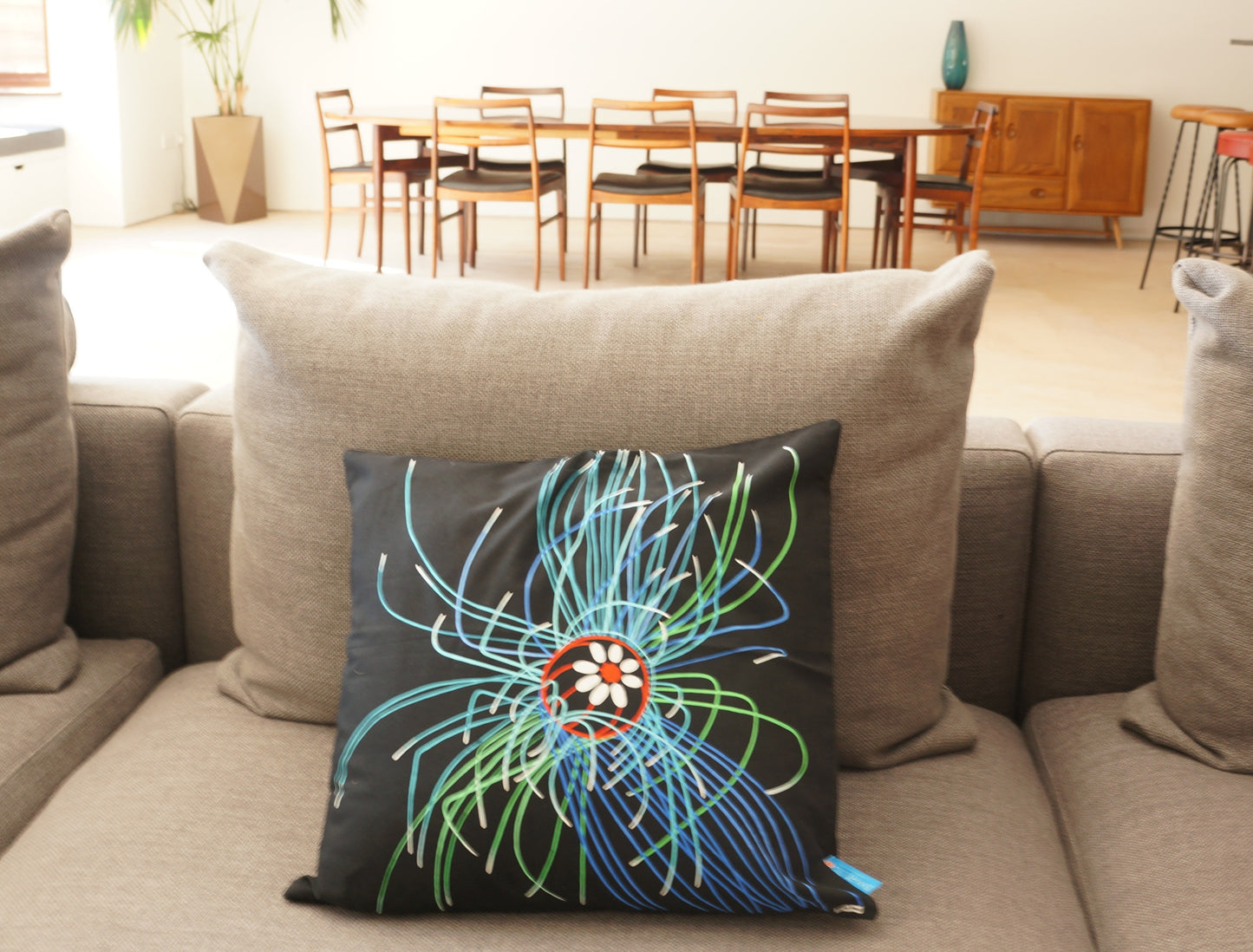 Luxury Cushion Cover - Ultraviolet Jellyfish Art Print  Smart Deco Homeware Lighting and Art by Jacqueline hammond