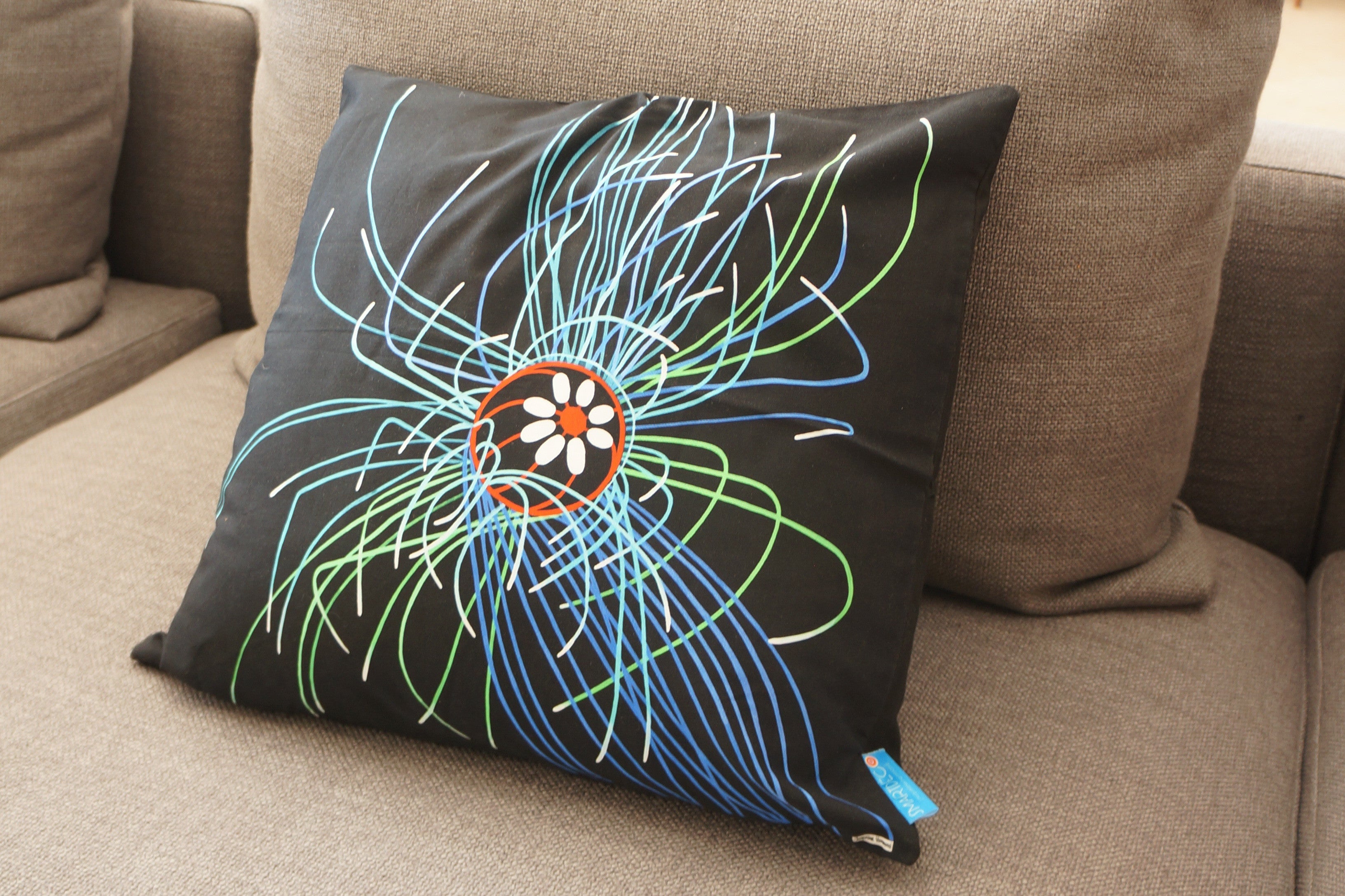 Luxury Cushion Cover - Ultraviolet Jellyfish Art Print  Smart Deco Homeware Lighting and Art by Jacqueline hammond