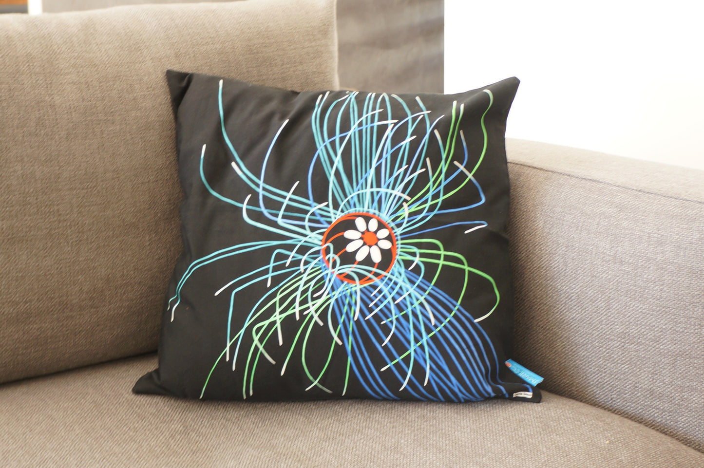 Luxury Cushion Cover - Ultraviolet Jellyfish Art Print  Smart Deco Homeware Lighting and Art by Jacqueline hammond