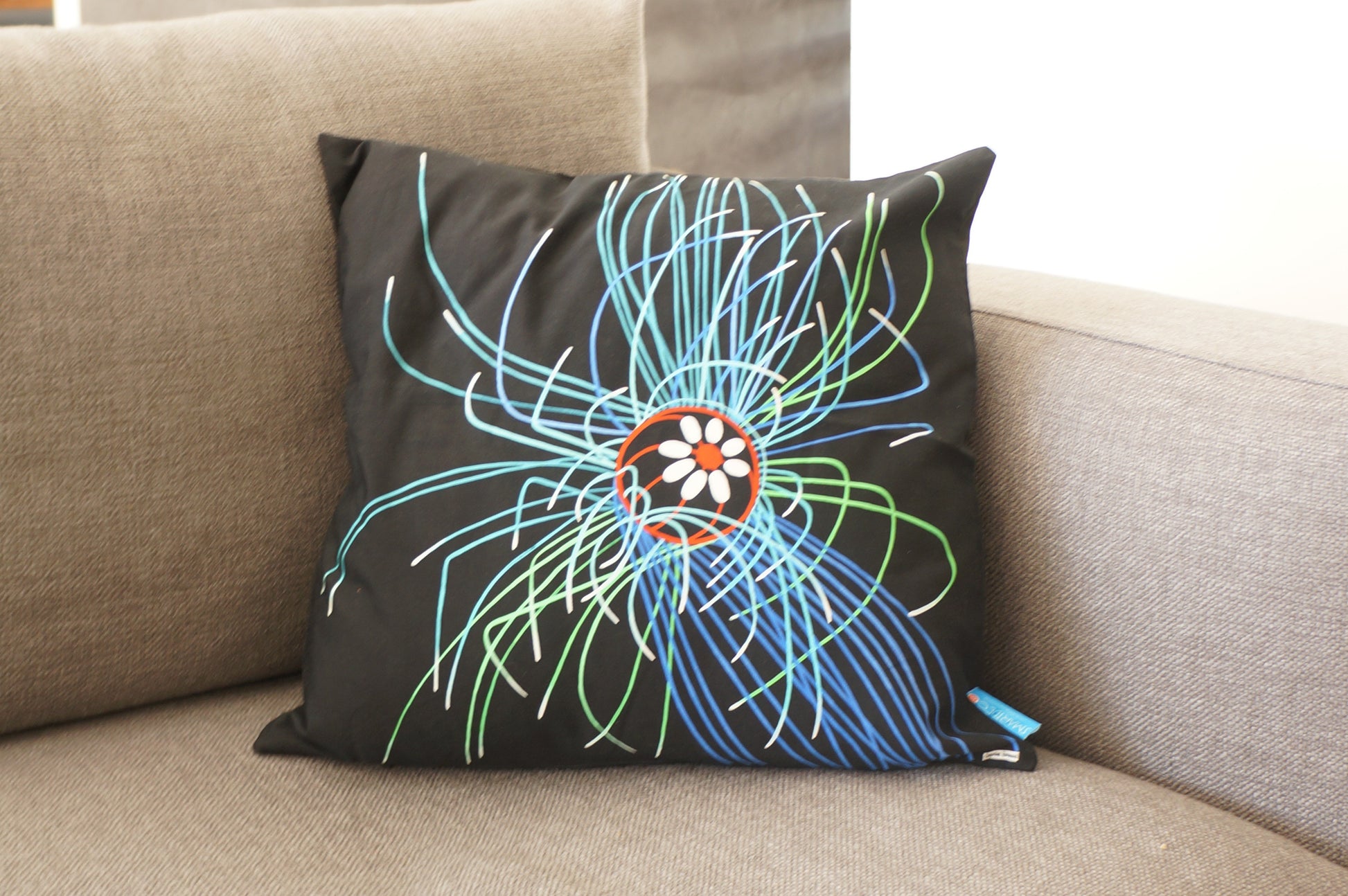 Luxury Cushion Cover - Ultraviolet Jellyfish Art Print  Smart Deco Homeware Lighting and Art by Jacqueline hammond