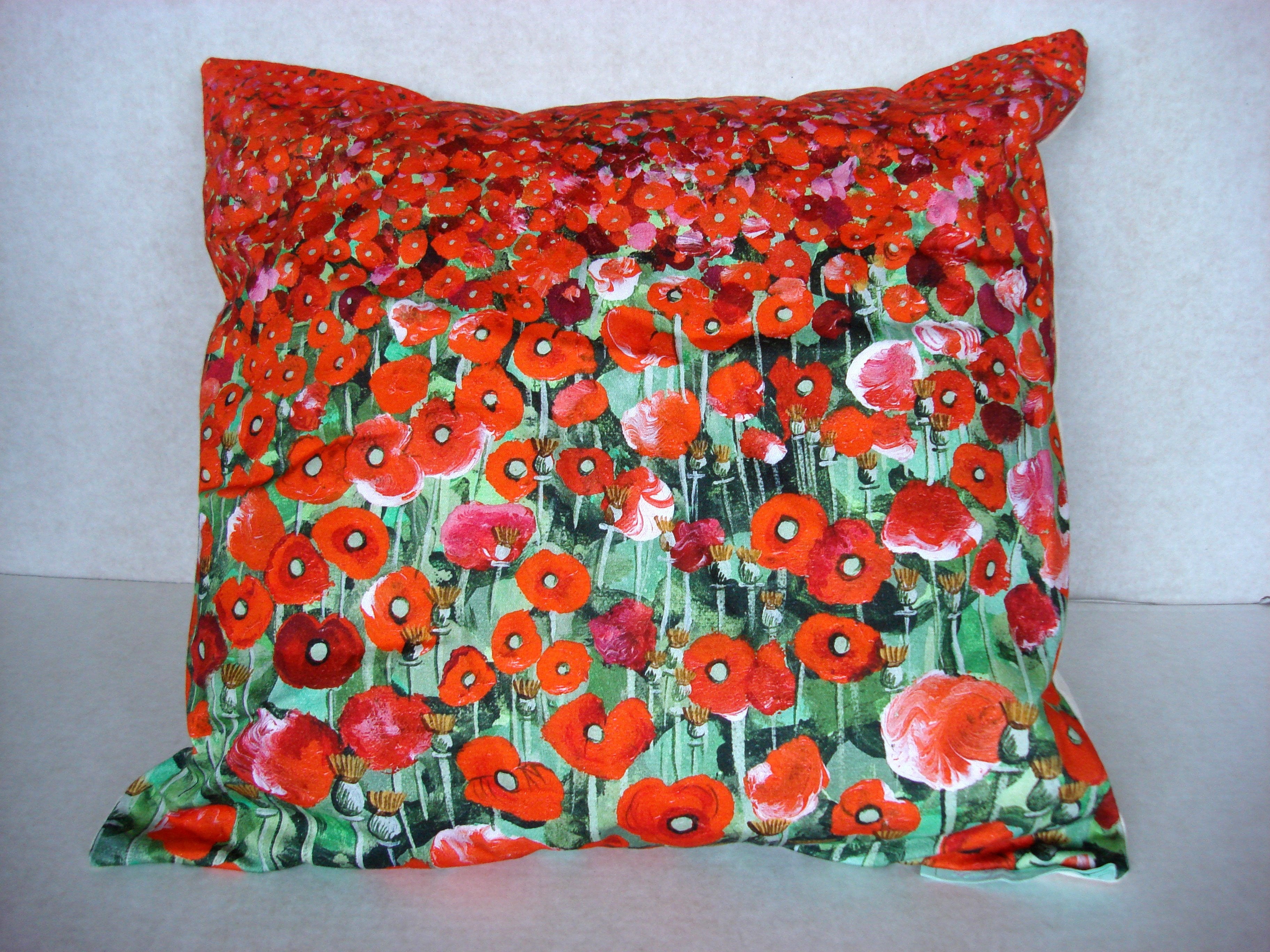 Luxury Cushion Cover - Poppy Fields Print  Smart Deco Homeware Lighting and Art by Jacqueline hammond