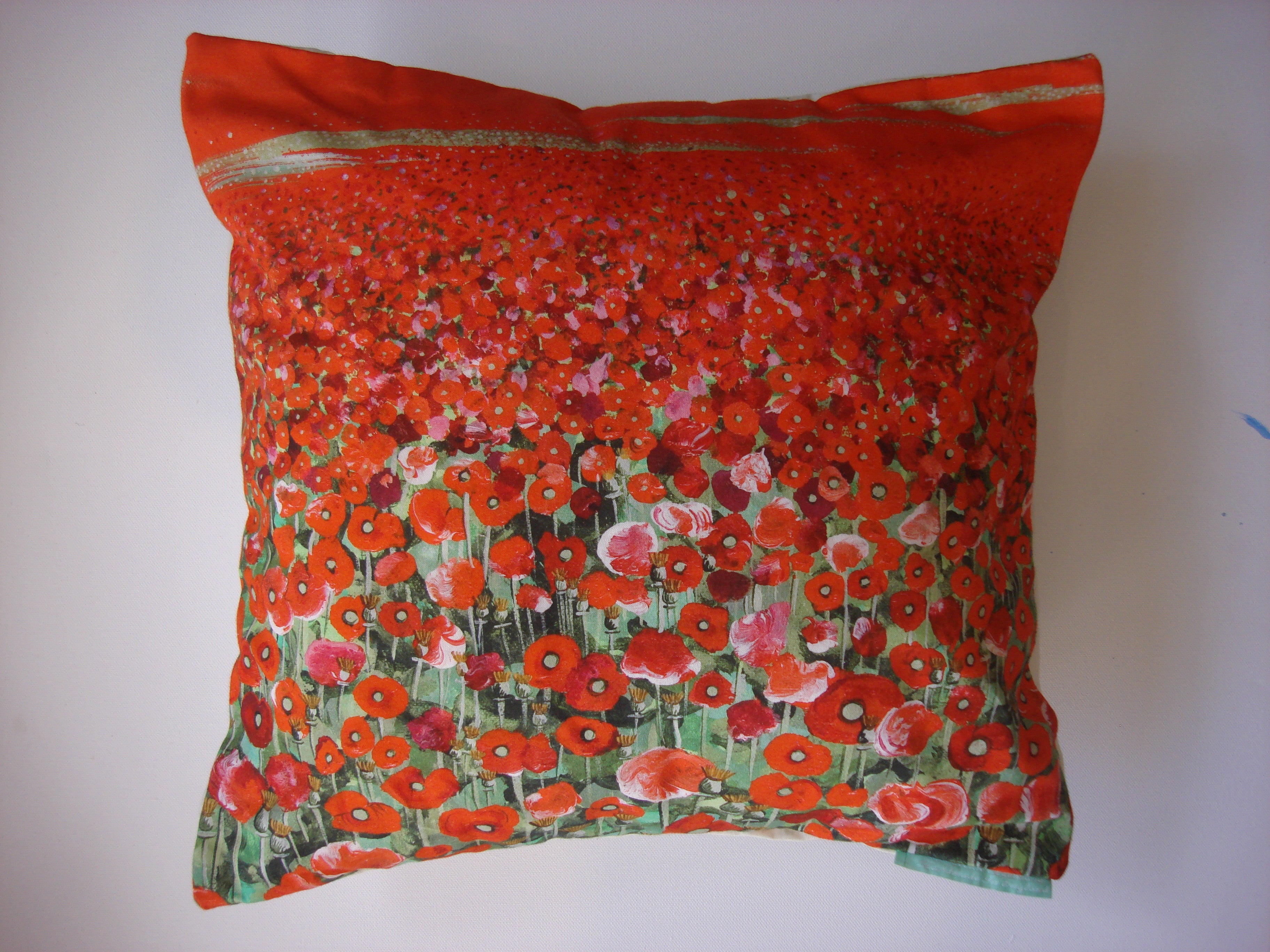 Luxury Cushion Cover - Poppy Fields Print  Smart Deco Homeware Lighting and Art by Jacqueline hammond