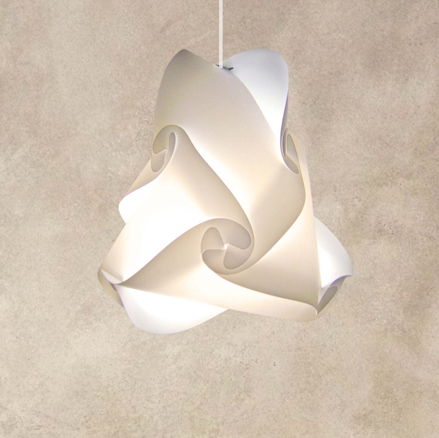 Modern white swirled ceiling lamp shade