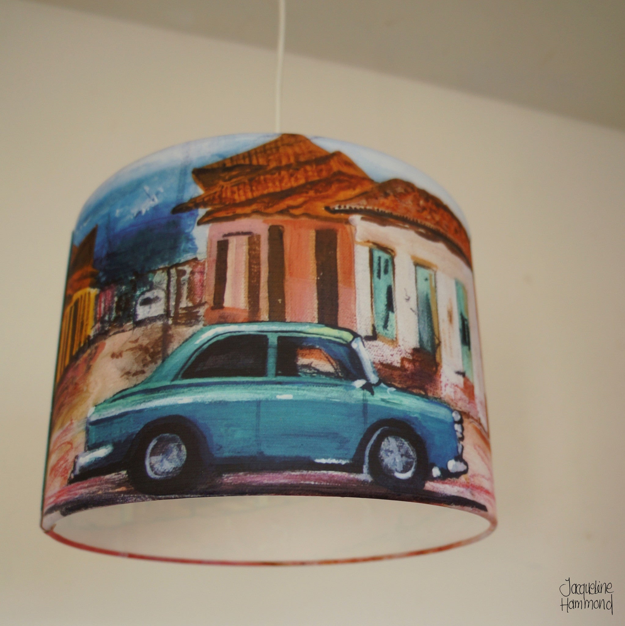 Lamp Shade - Cuban Car  Smart Deco Homeware Lighting and Art by Jacqueline hammond