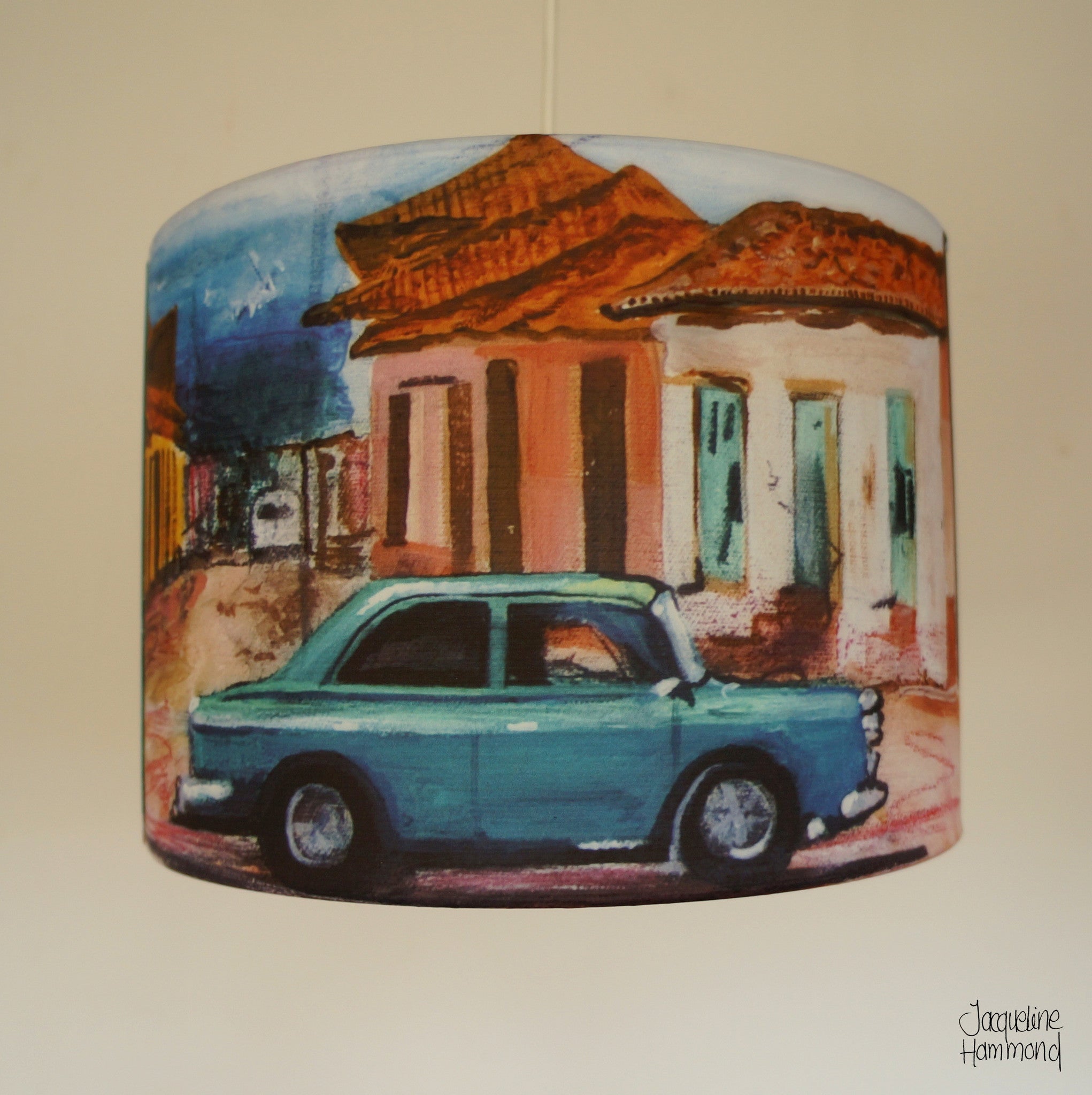 Lamp Shade - Cuban Car  Smart Deco Homeware Lighting and Art by Jacqueline hammond