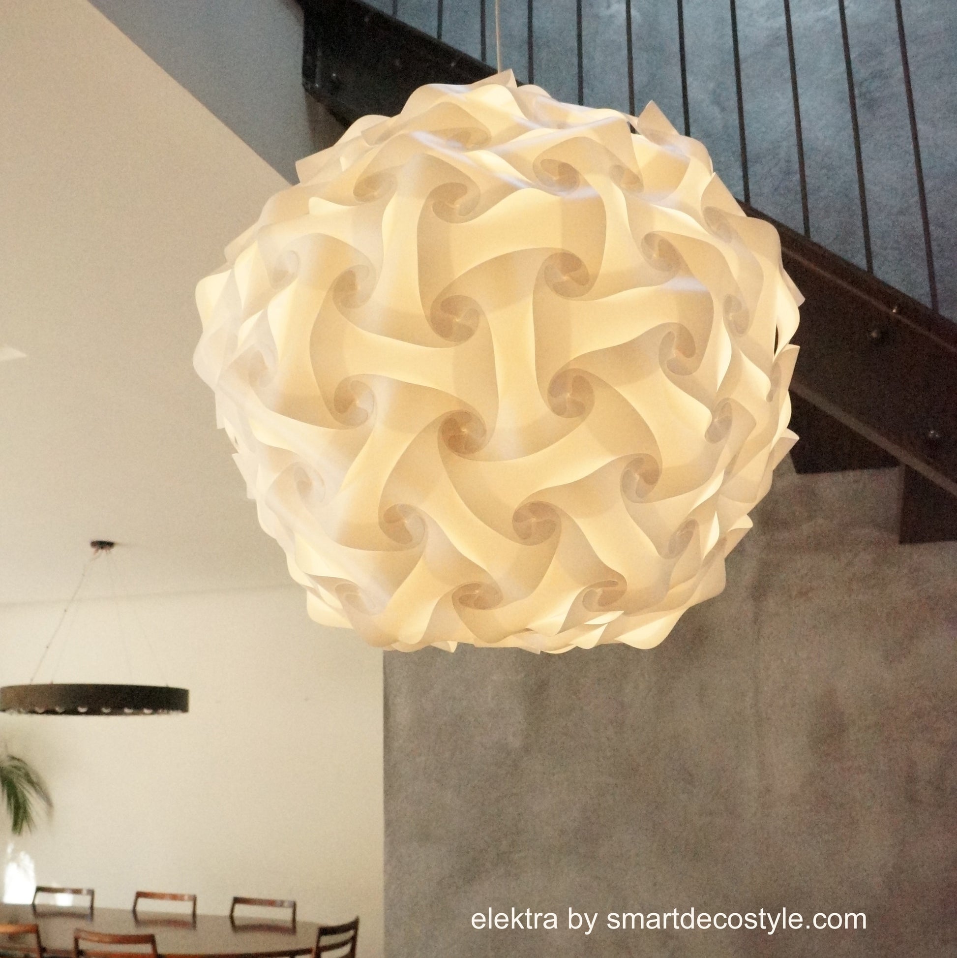Elegant white swirling lamp shade by Smarty Lamps
