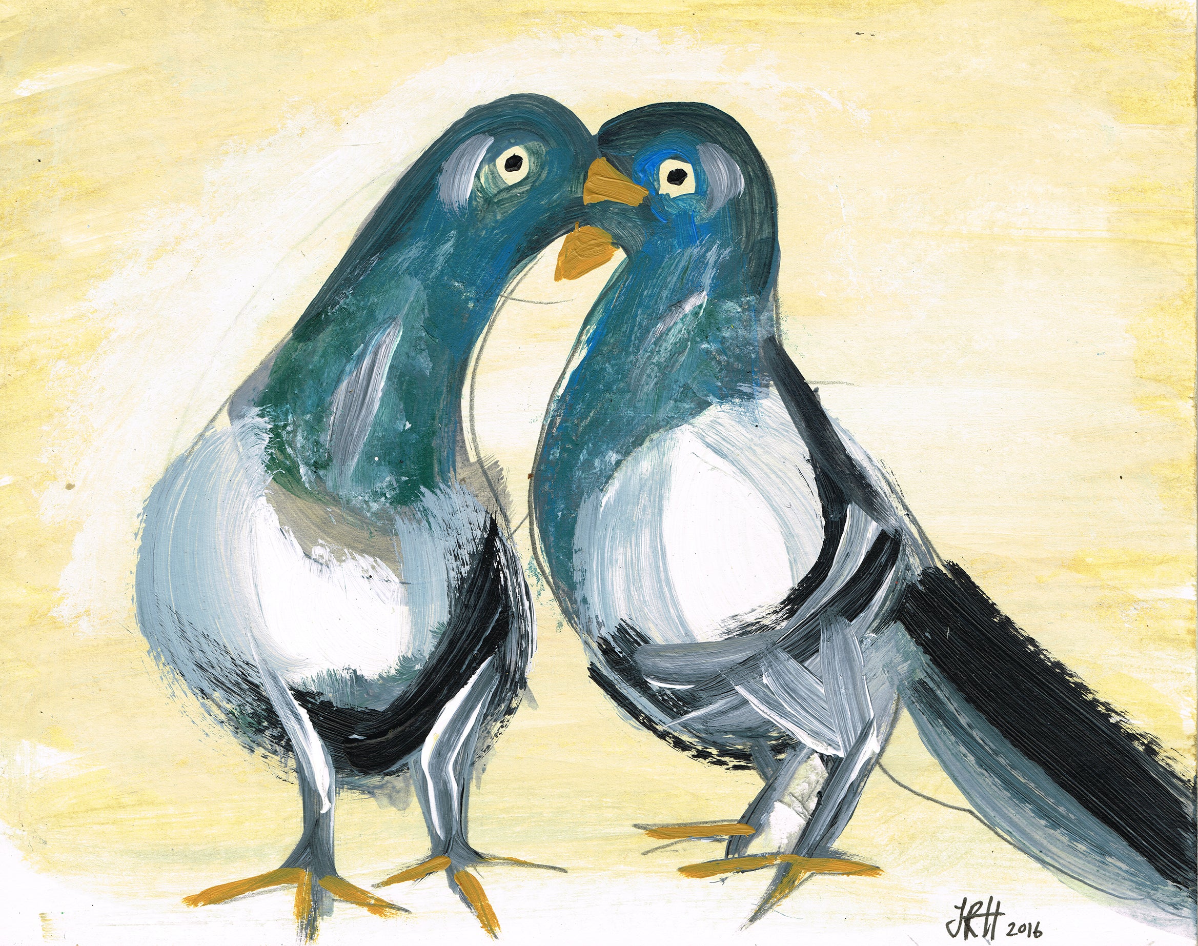 Love Pigeons Painting  Smart Deco Homeware Lighting and Art by Jacqueline hammond