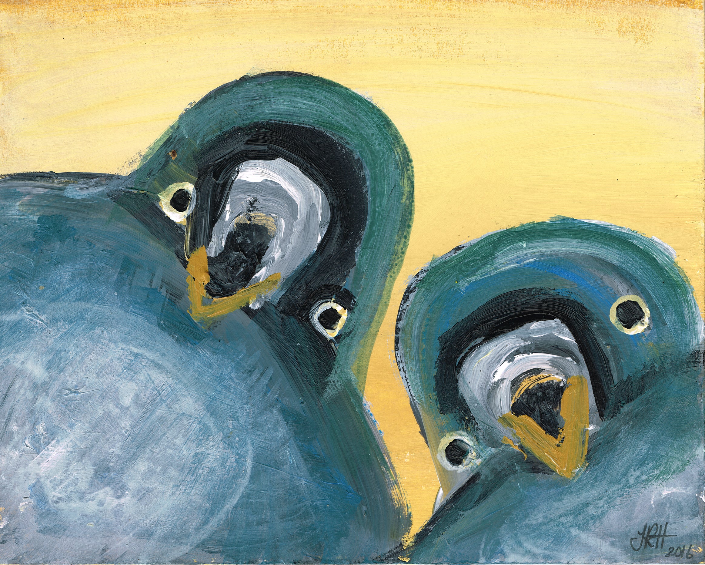 Love Pigeons Painting - Selfie  Smart Deco Homeware Lighting and Art by Jacqueline hammond