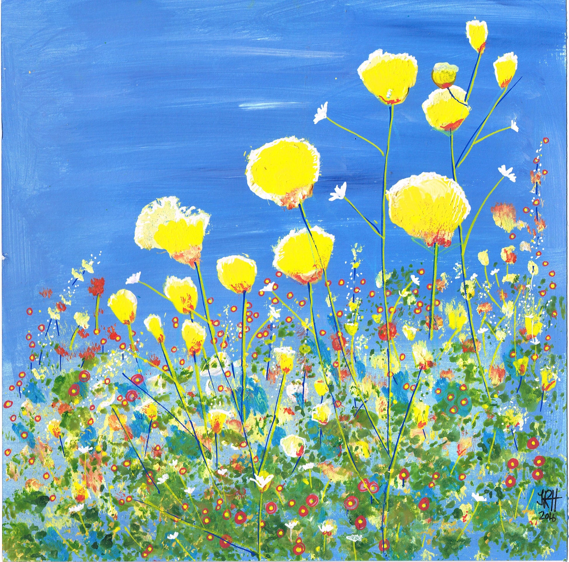Painting - Blooming Flowers Summertime Meadow  Smart Deco Homeware Lighting and Art by Jacqueline hammond