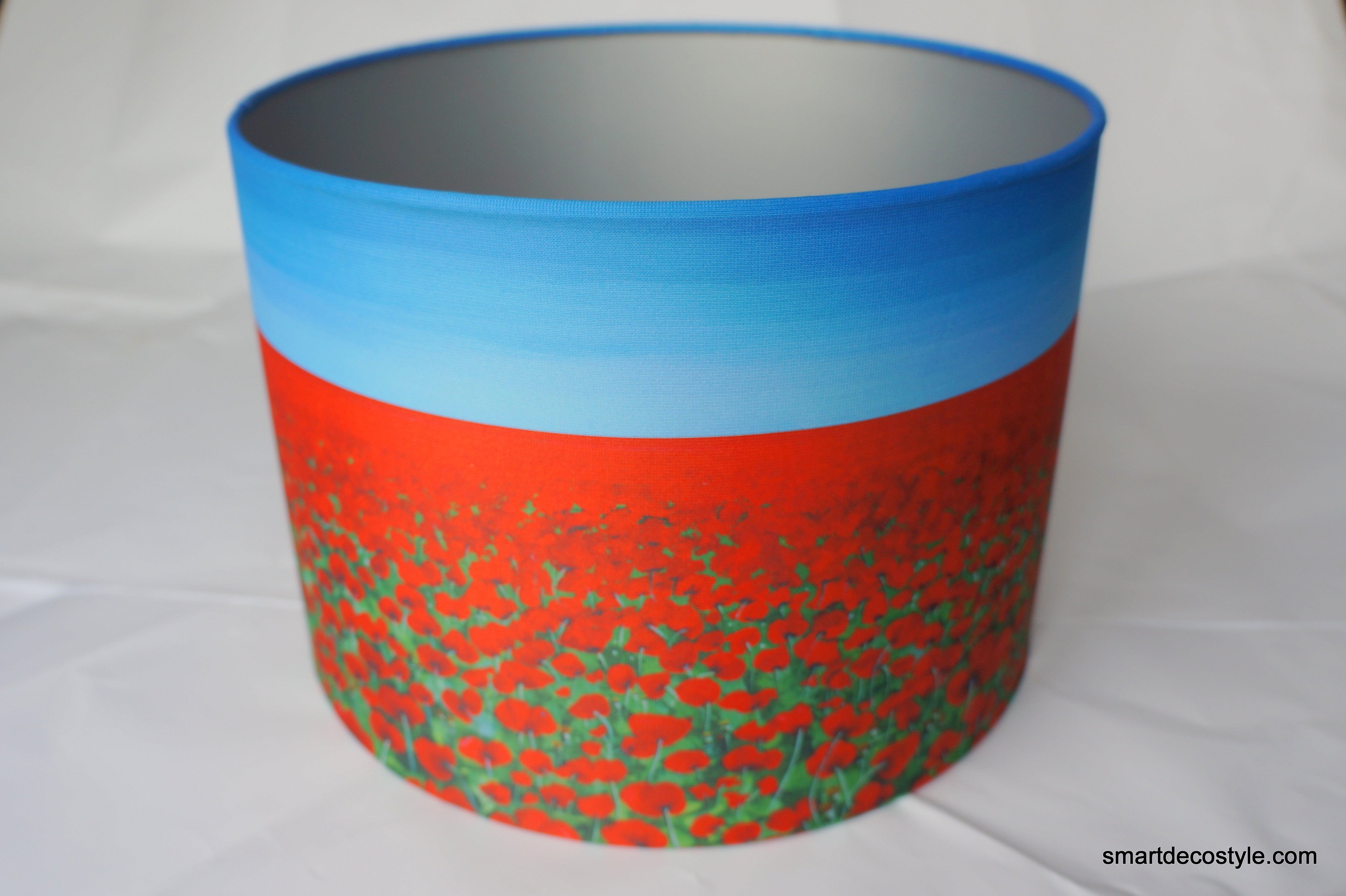 Lamp Shade - Poppy Blue Sky  Smart Deco Homeware Lighting and Art by Jacqueline hammond