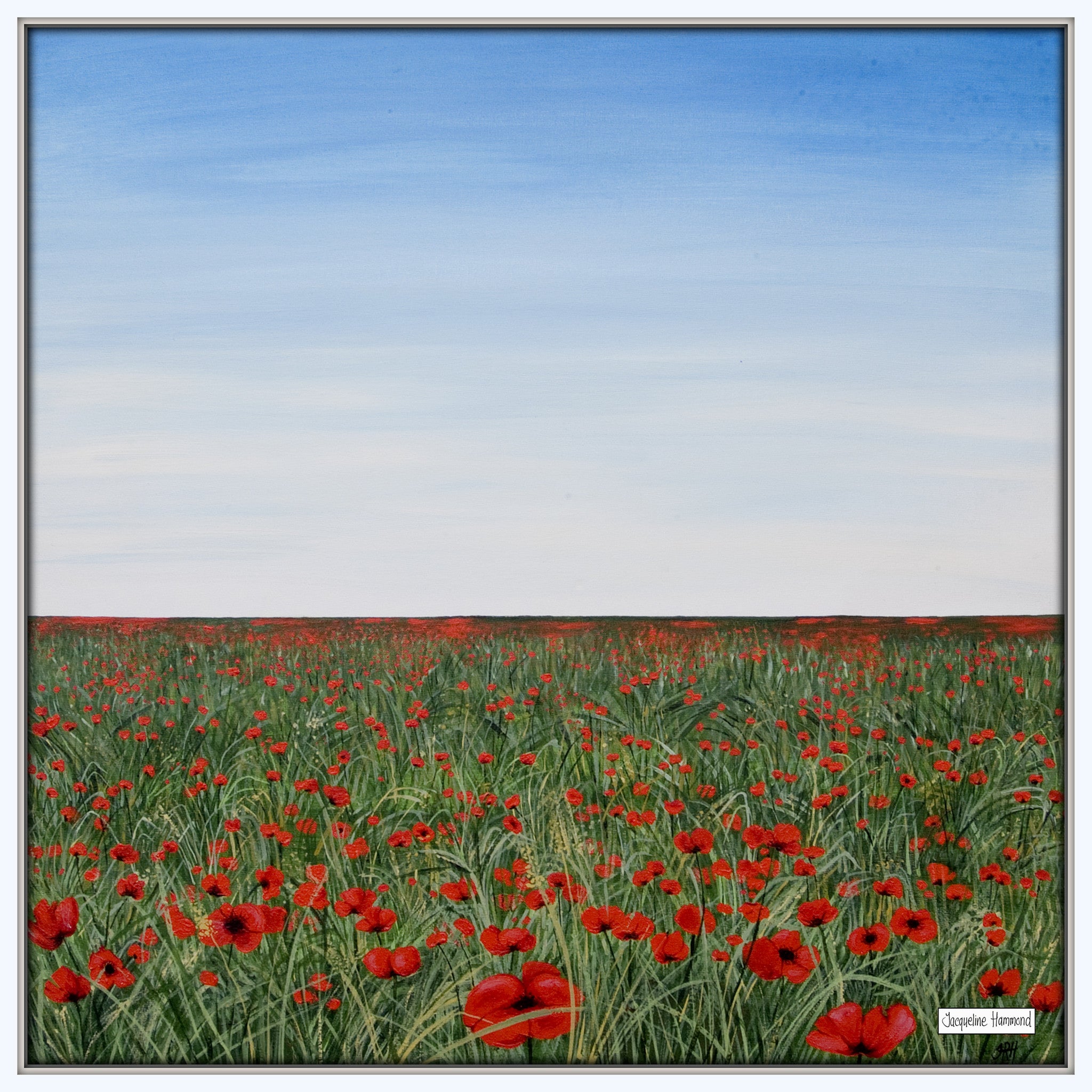 Print Of Painting Poppies In Green Grass by Jacqueline Hammond  Smart Deco Homeware Lighting and Art by Jacqueline hammond