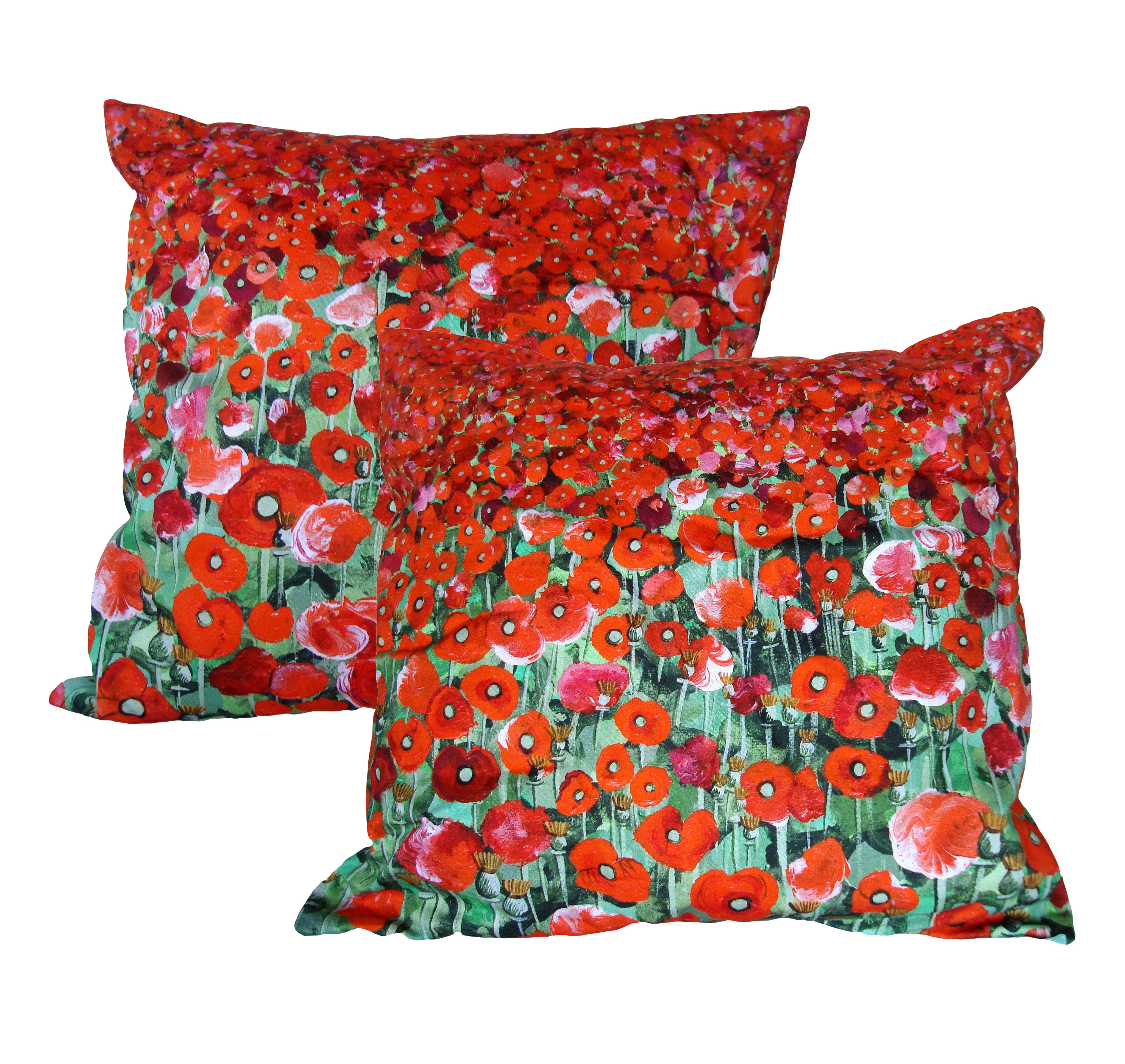 Luxury Cushion Cover - Poppy Fields Print  Smart Deco Homeware Lighting and Art by Jacqueline hammond