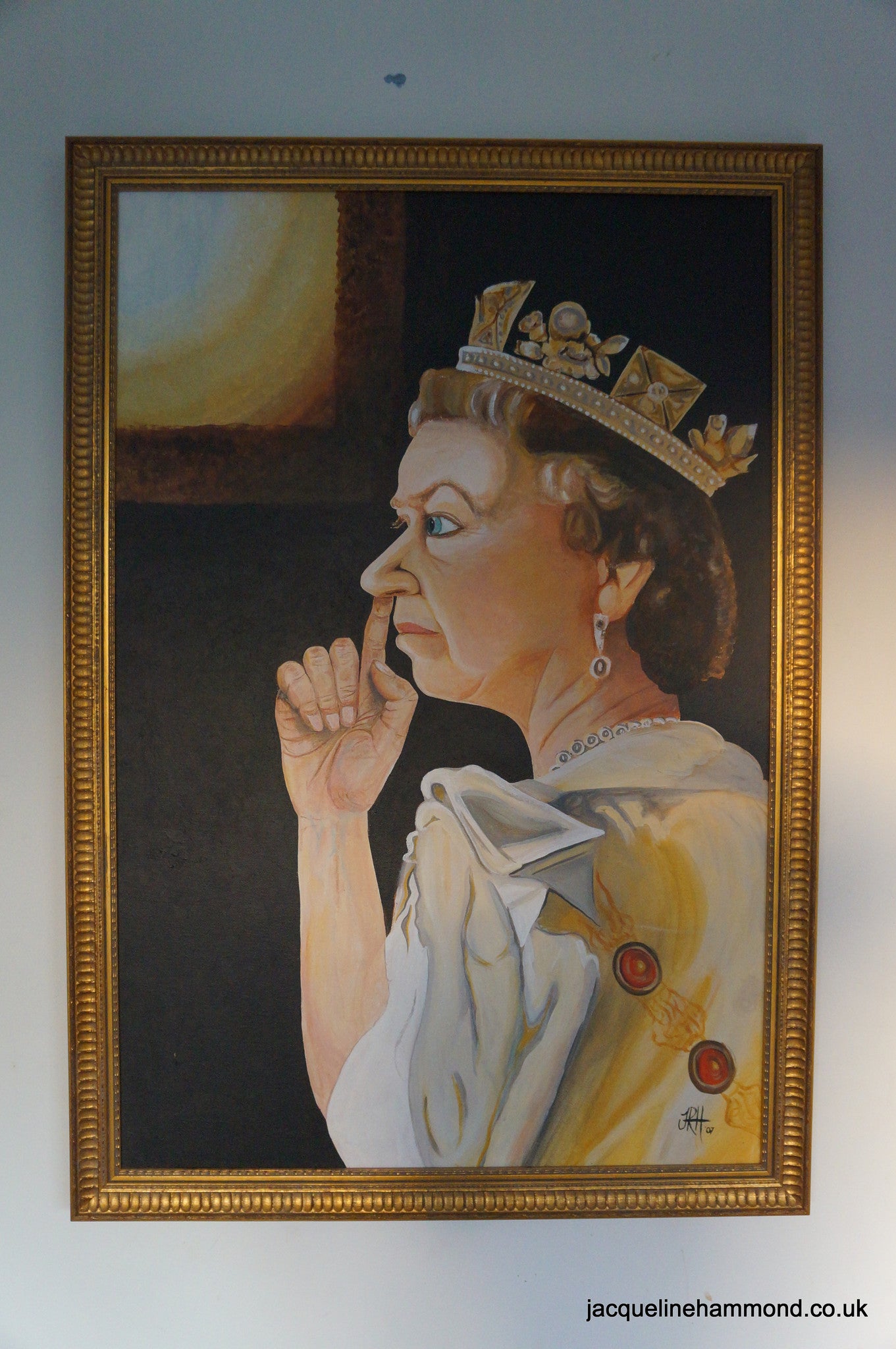The Queen in a Moment of Privacy  Smart Deco Homeware Lighting and Art by Jacqueline hammond