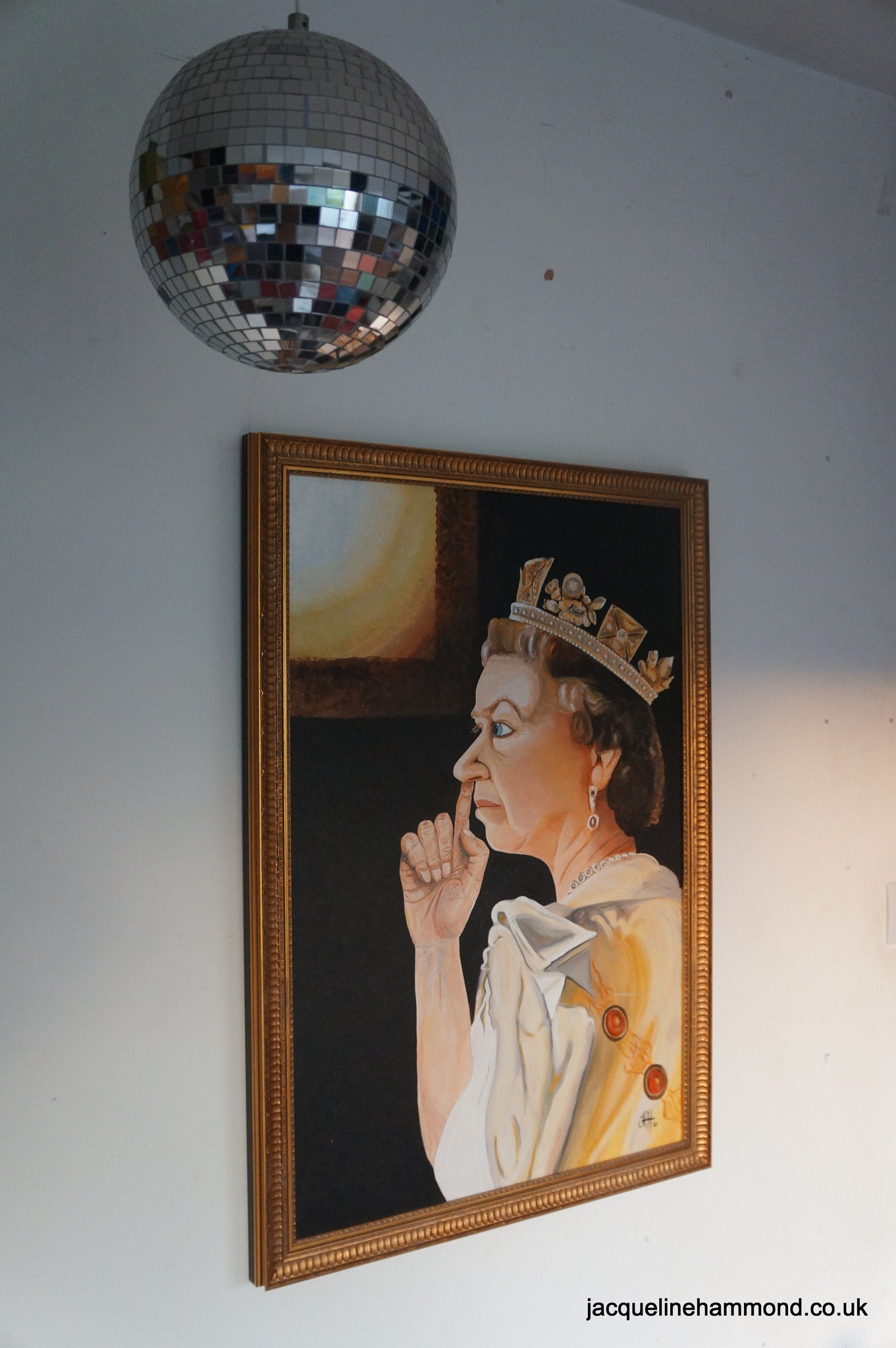 The Queen in a Moment of Privacy  Smart Deco Homeware Lighting and Art by Jacqueline hammond