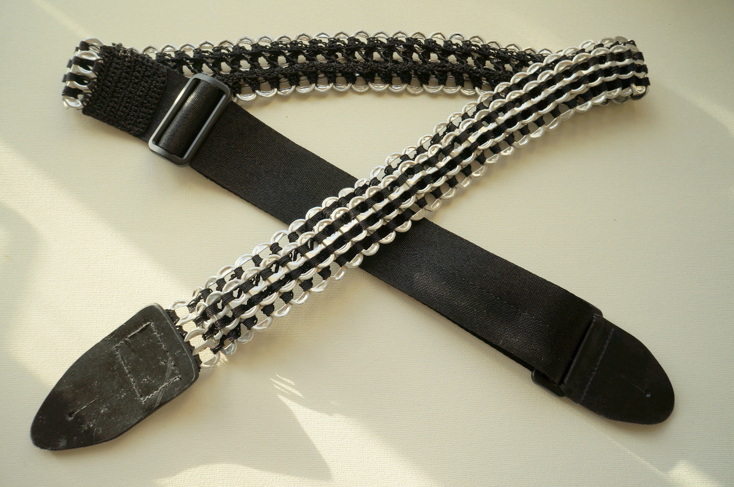 Recycled Ring Pull Guitar Strap  Smart Deco Homeware Lighting and Art by Jacqueline hammond