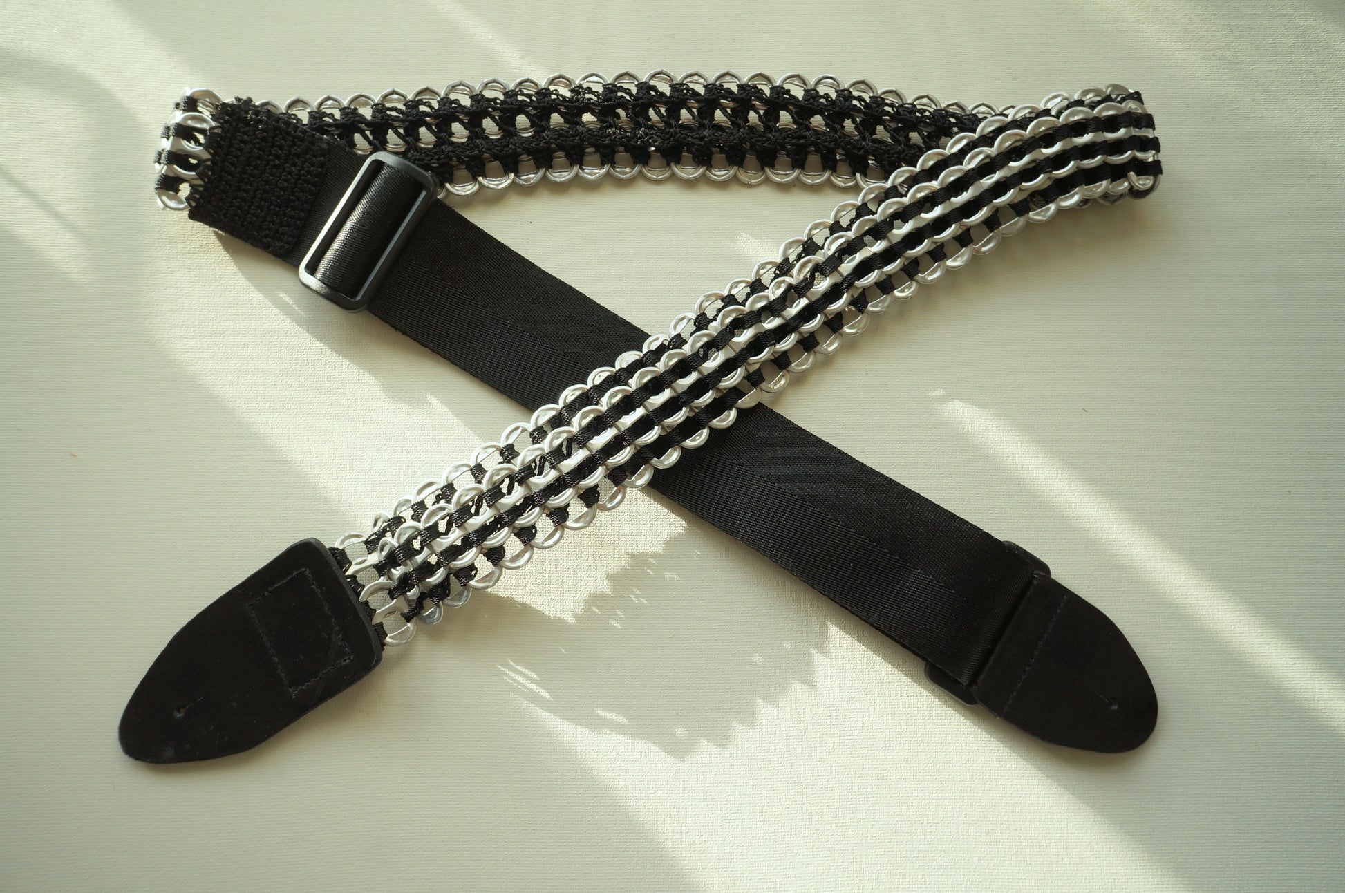 Recycled Ring Pull Guitar Strap  Smart Deco Homeware Lighting and Art by Jacqueline hammond