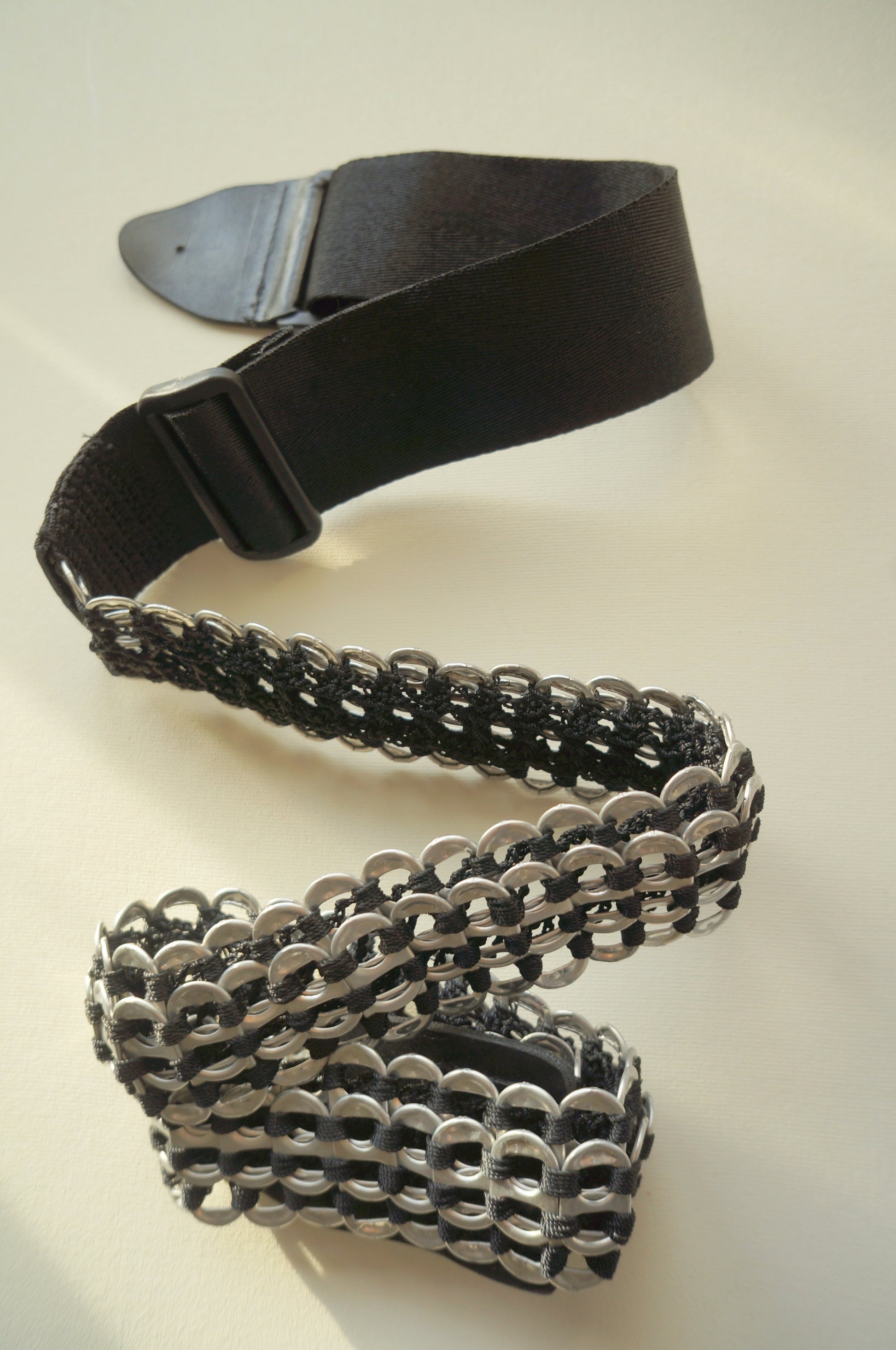 Recycled Ring Pull Guitar Strap  Smart Deco Homeware Lighting and Art by Jacqueline hammond