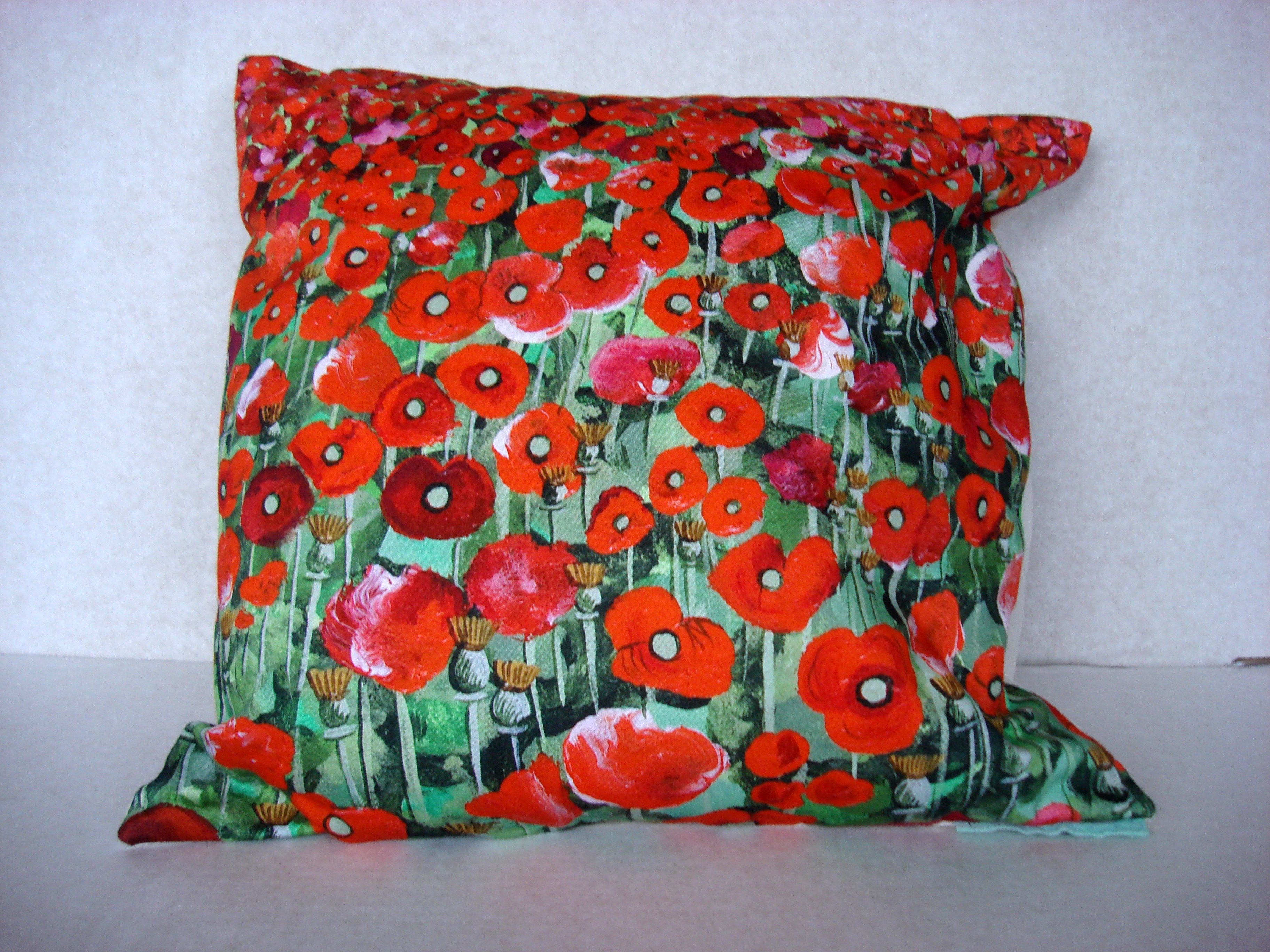 Luxury Cushion Cover - Poppy Fields Print  Smart Deco Homeware Lighting and Art by Jacqueline hammond