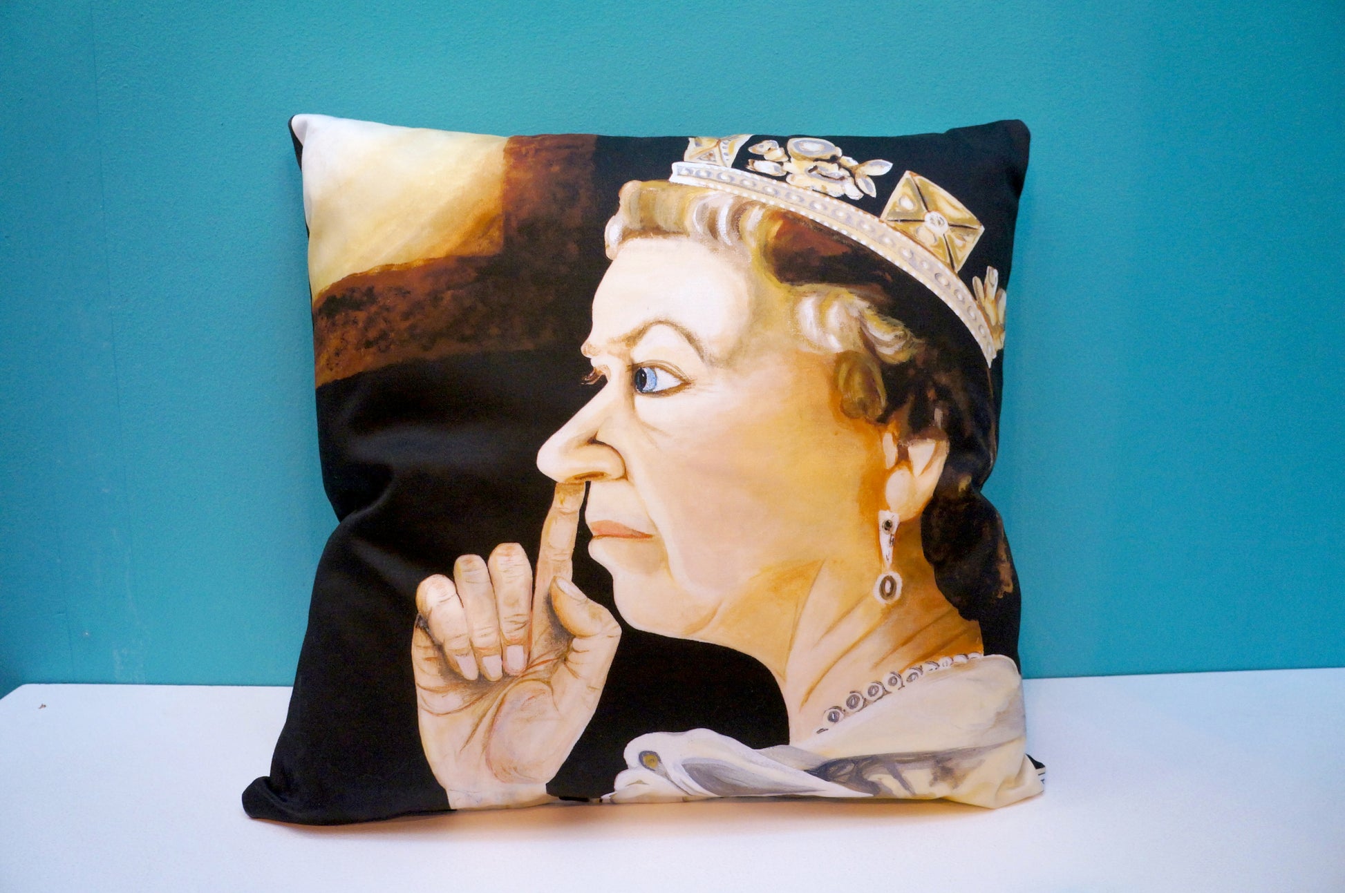 Queen Artwork Print Cushion Cover  Smart Deco Homeware Lighting and Art by Jacqueline hammond