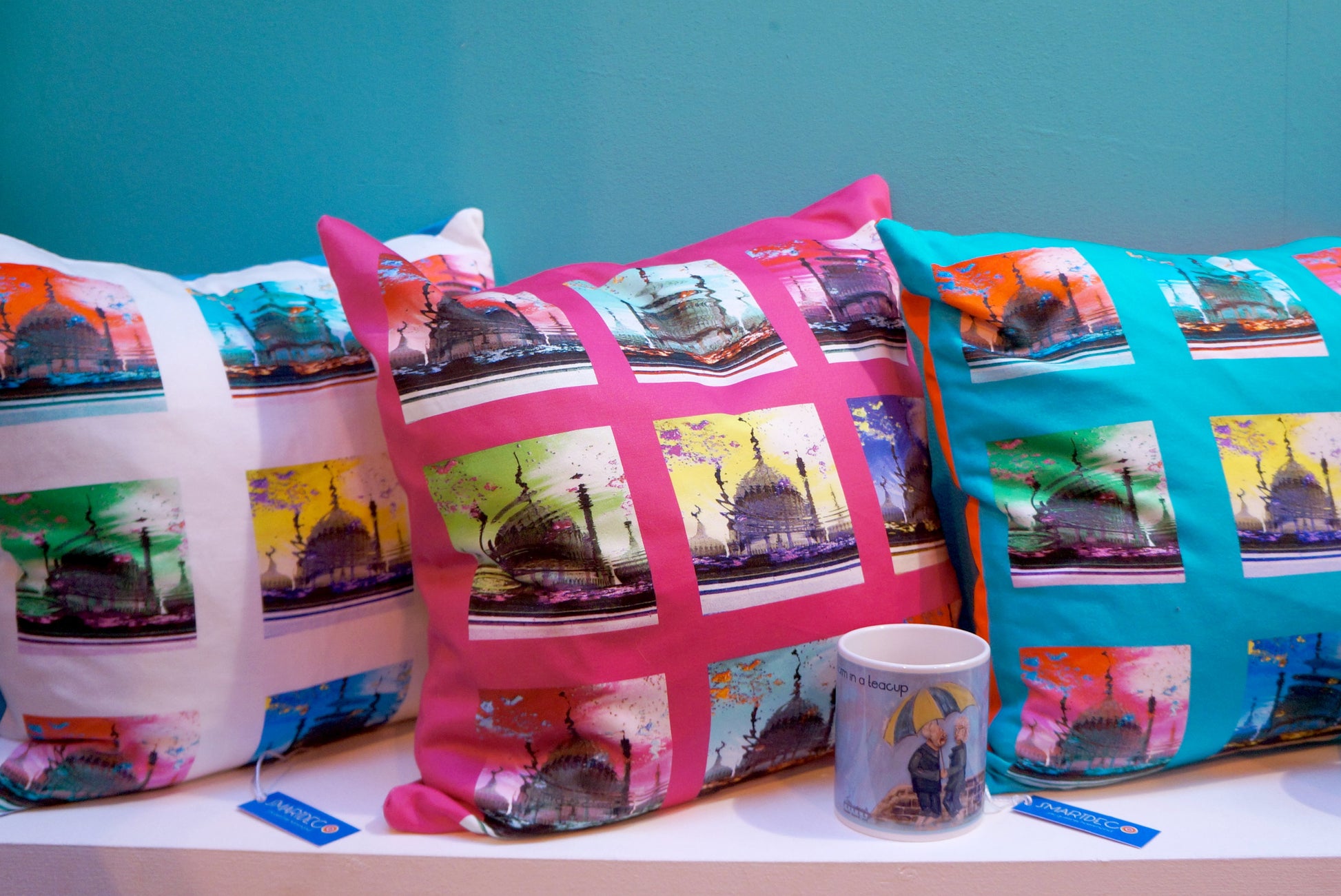 Pop Art Acid Pavilion Print Cushion Cover - Pink  Smart Deco Homeware Lighting and Art by Jacqueline hammond