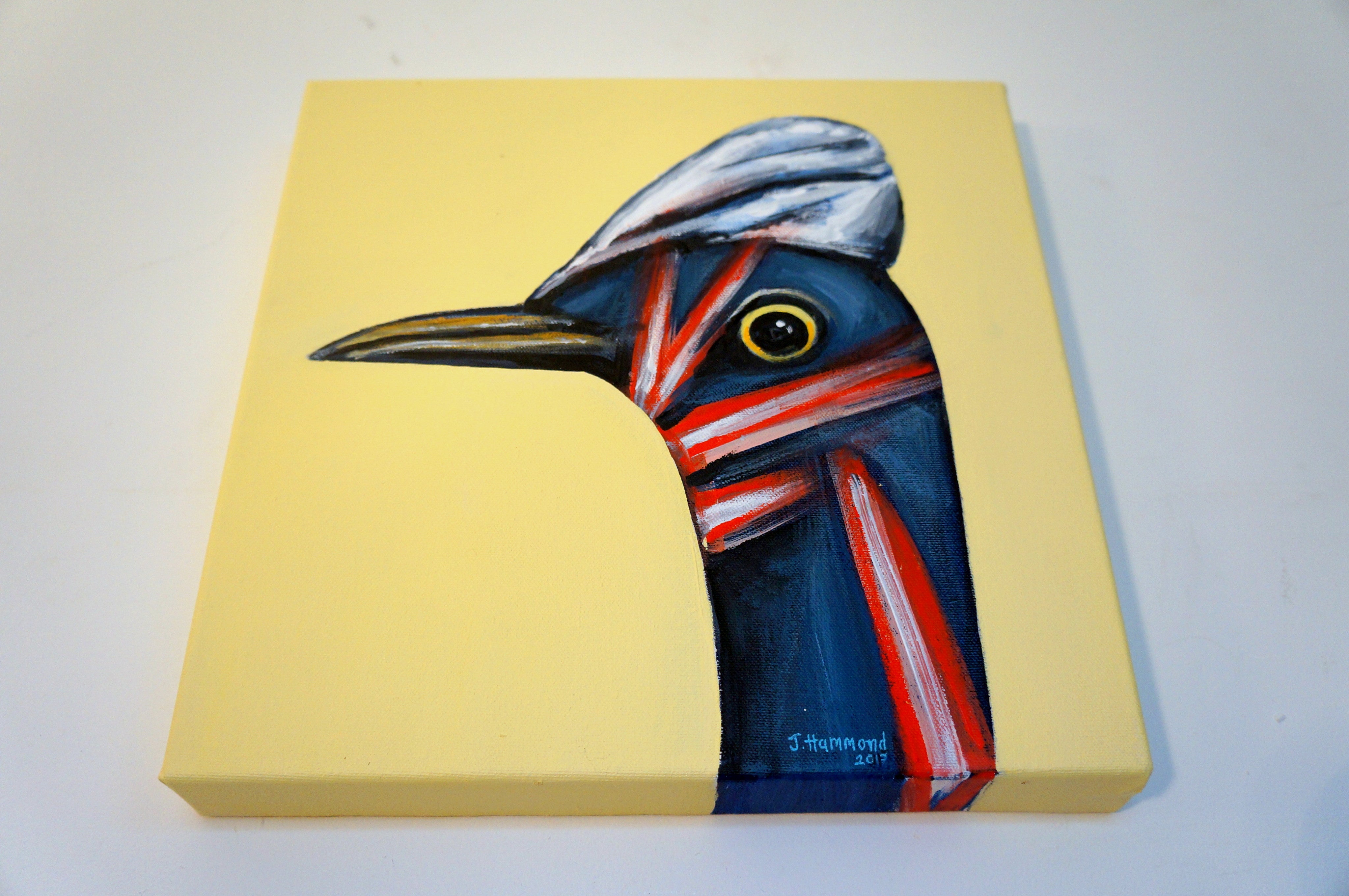 Brexit - Bird Portrait Painting (sold)  Smart Deco Homeware Lighting and Art by Jacqueline hammond