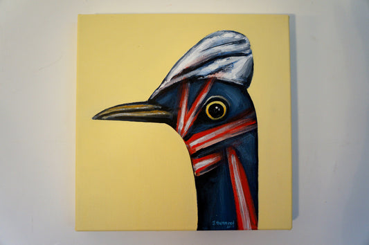 Brexit - Bird Portrait Painting (sold)  Smart Deco Homeware Lighting and Art by Jacqueline hammond