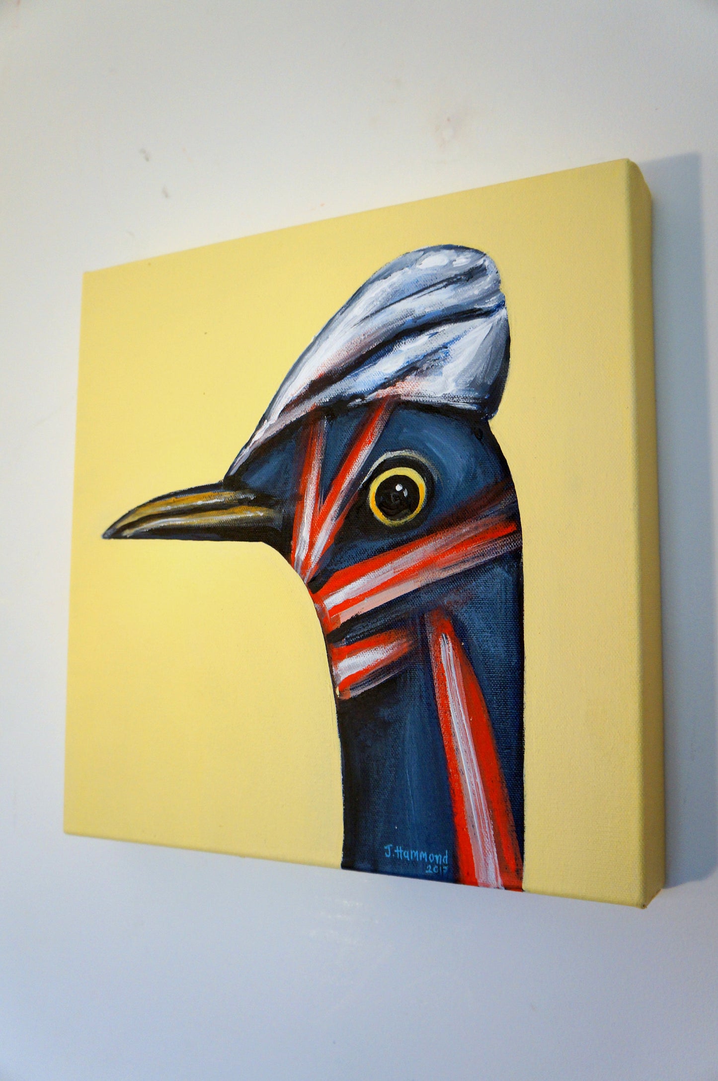 Brexit - Bird Portrait Painting (sold)  Smart Deco Homeware Lighting and Art by Jacqueline hammond
