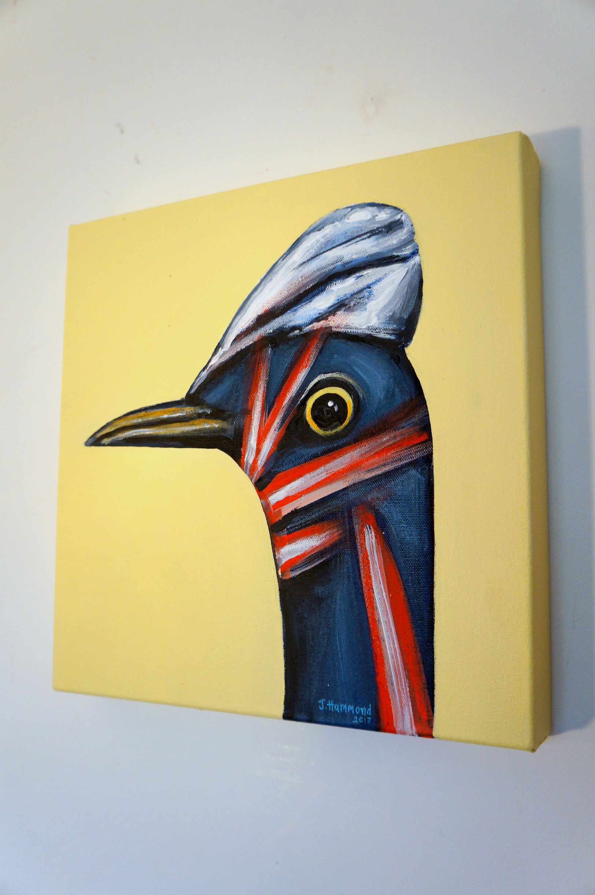 Brexit - Bird Portrait Painting (sold)  Smart Deco Homeware Lighting and Art by Jacqueline hammond