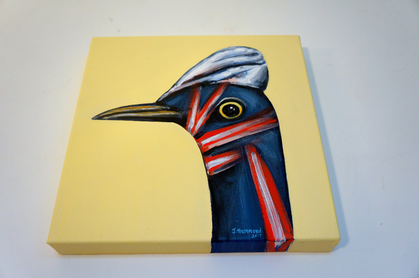 Brexit - Bird Portrait Painting (sold)  Smart Deco Homeware Lighting and Art by Jacqueline hammond