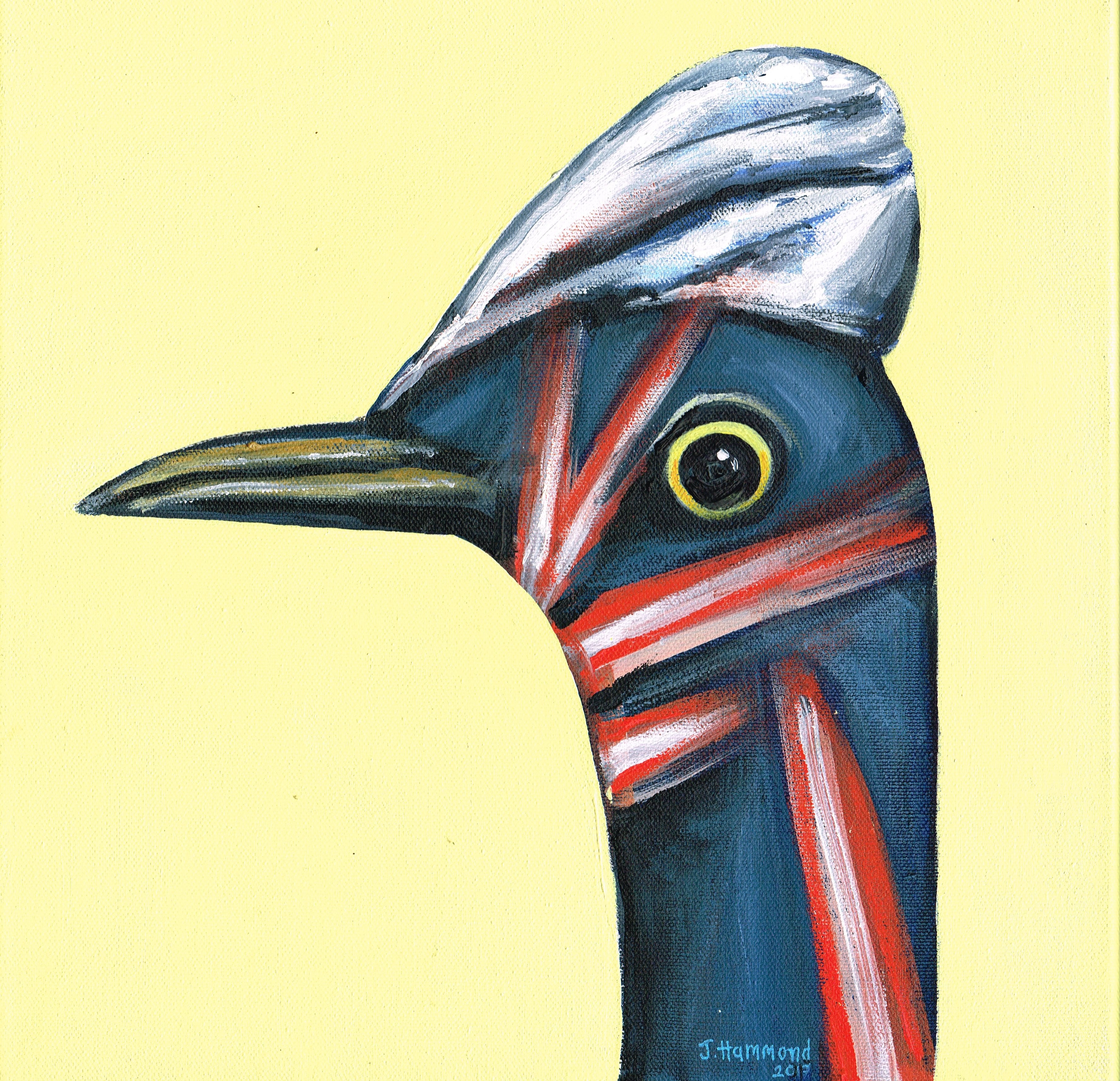 Brexit - Bird Portrait Painting (sold)  Smart Deco Homeware Lighting and Art by Jacqueline hammond