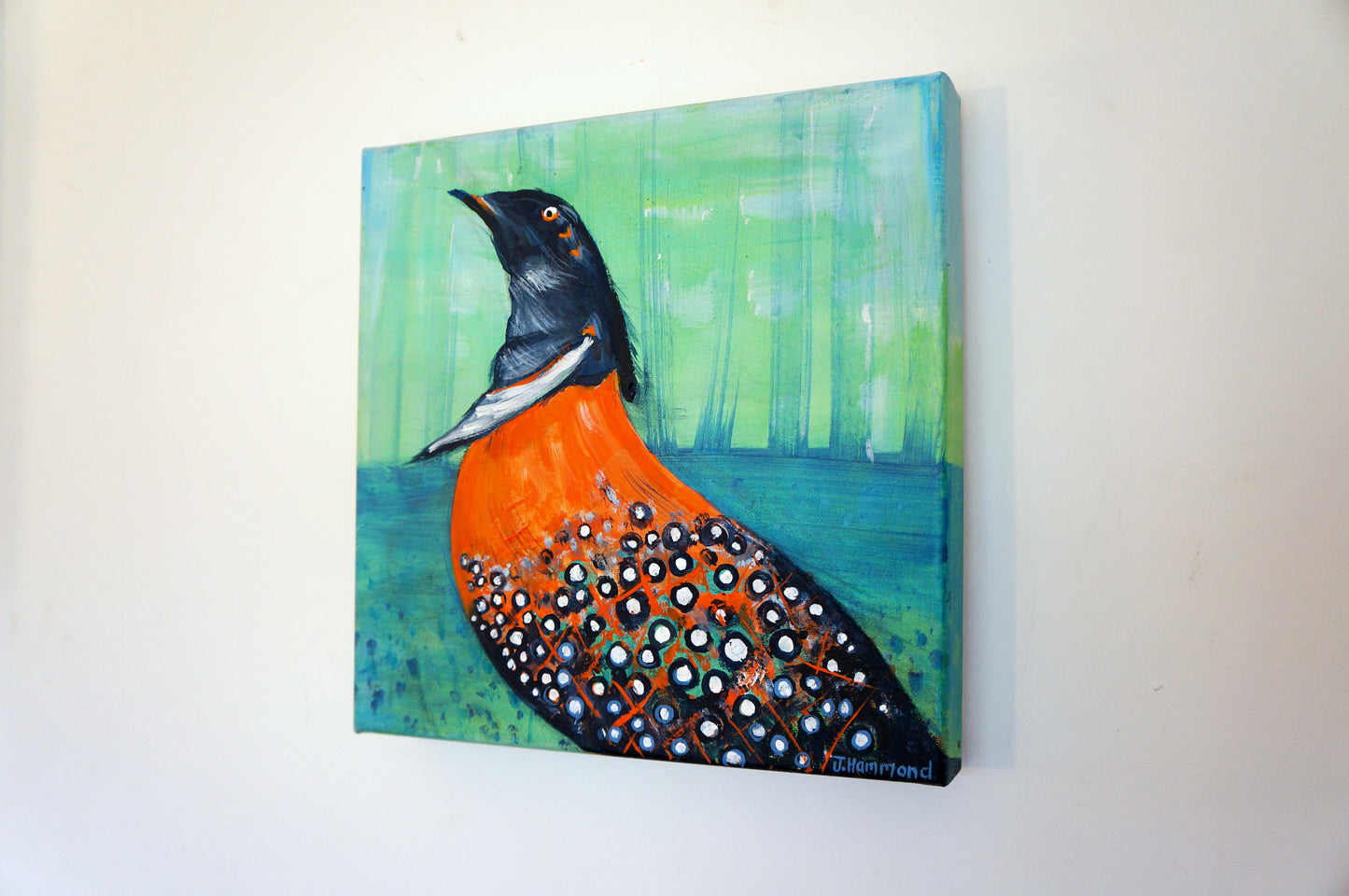 Common Pheasant - Bird Portrait Painting  Smart Deco Homeware Lighting and Art by Jacqueline hammond
