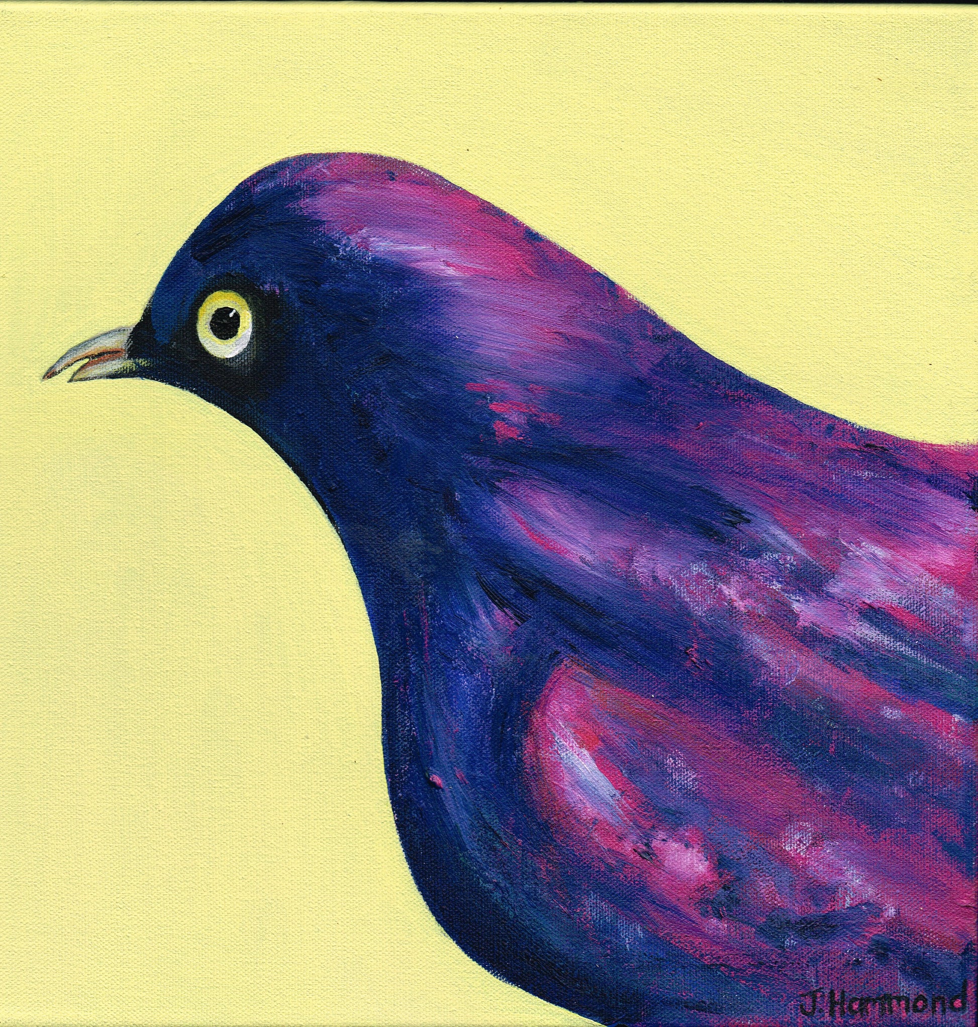 Pretty Little Thing - Bird Portrait Painting  Smart Deco Homeware Lighting and Art by Jacqueline hammond