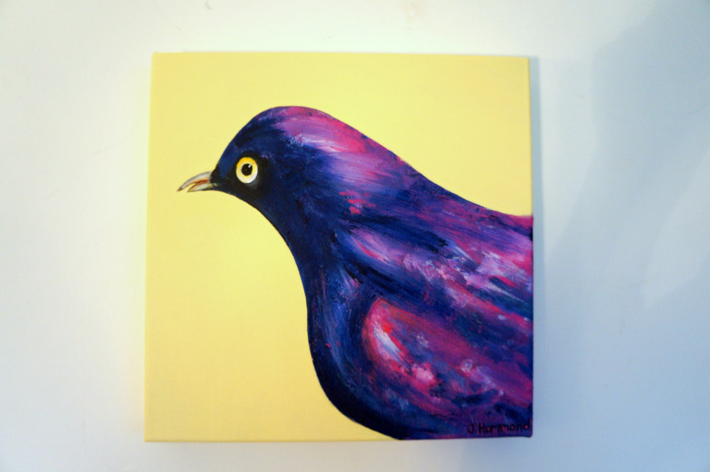 Pretty Little Thing - Bird Portrait Painting  Smart Deco Homeware Lighting and Art by Jacqueline hammond