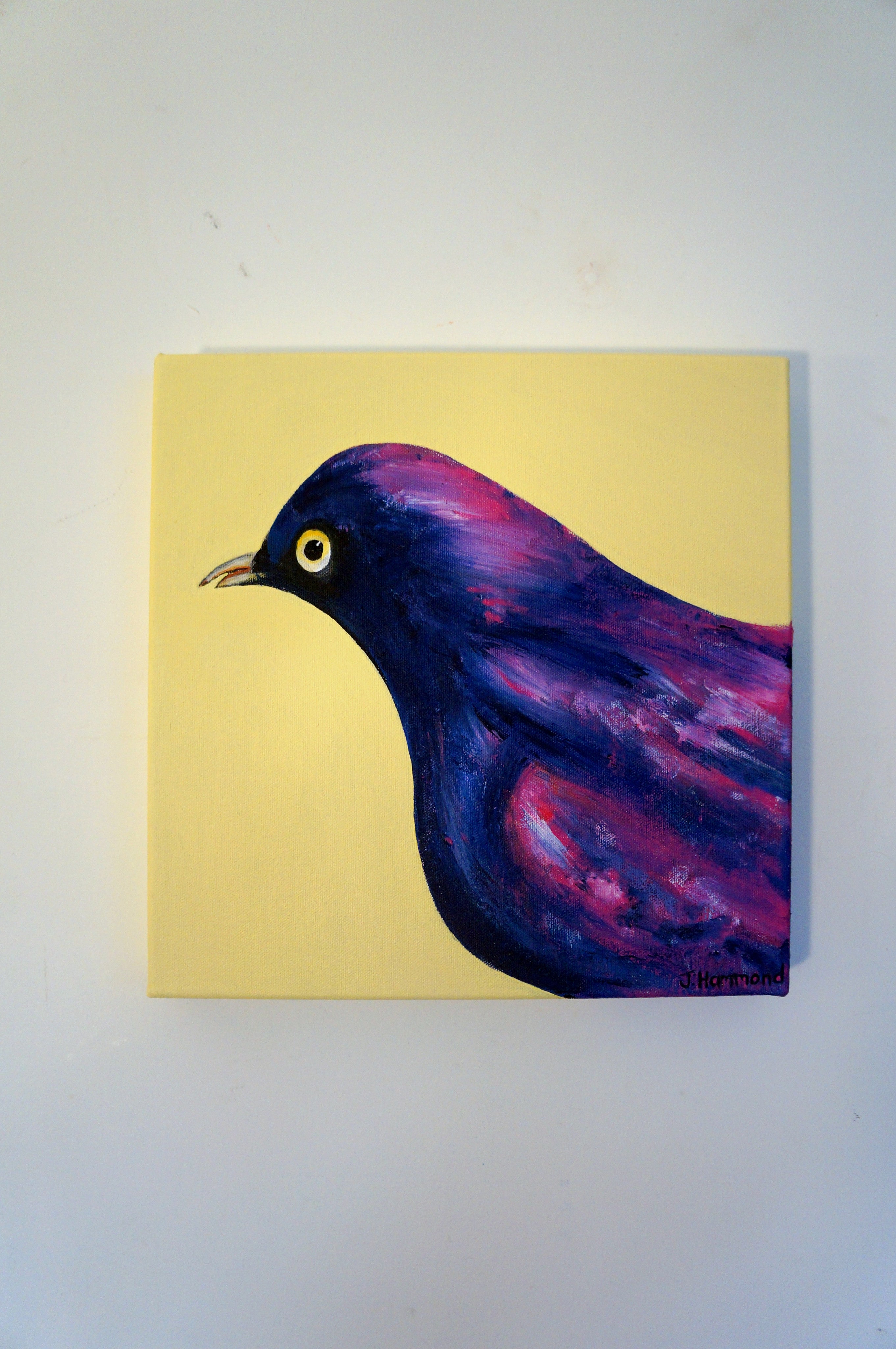 Pretty Little Thing - Bird Portrait Painting  Smart Deco Homeware Lighting and Art by Jacqueline hammond