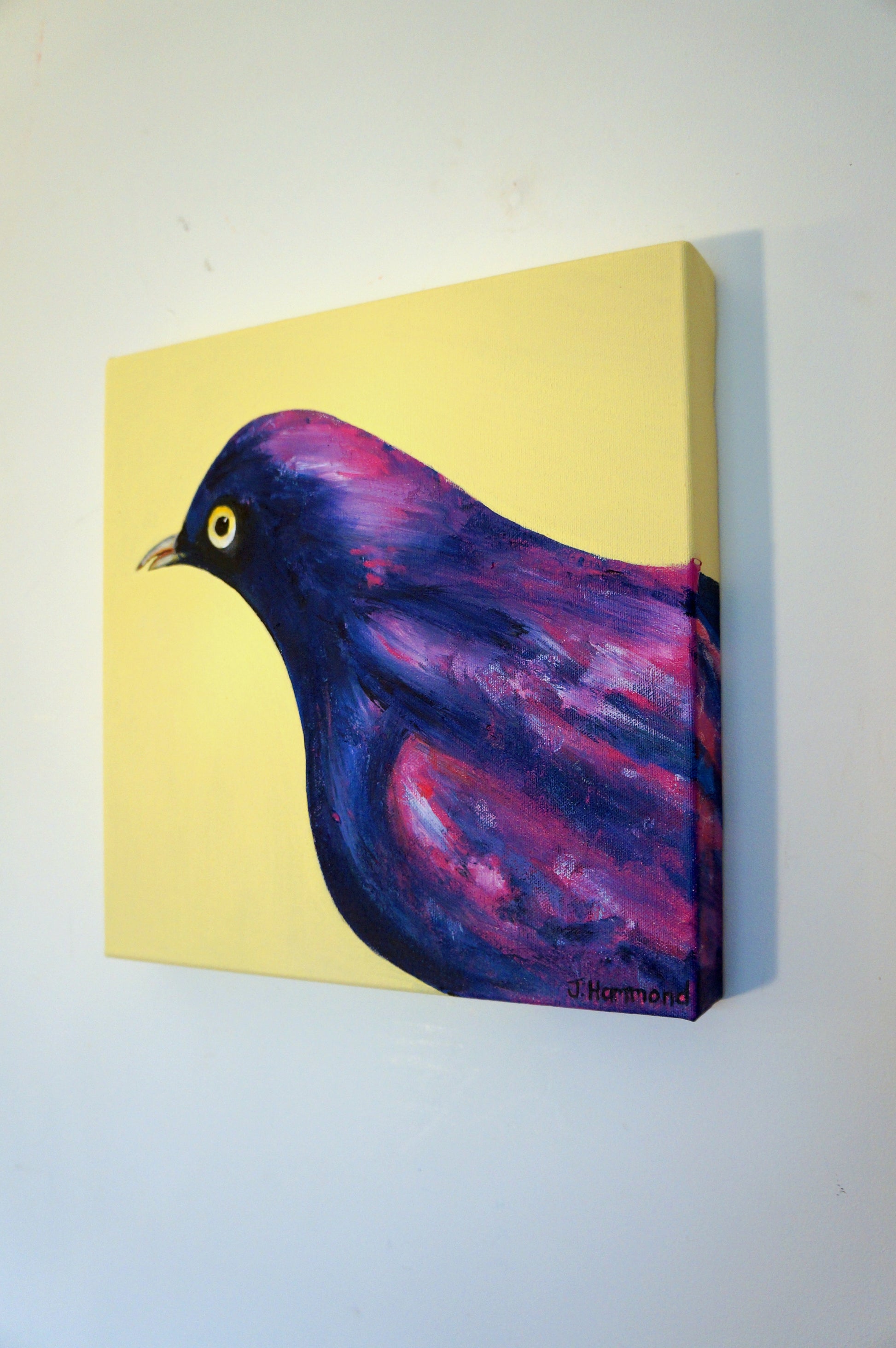 Pretty Little Thing - Bird Portrait Painting  Smart Deco Homeware Lighting and Art by Jacqueline hammond