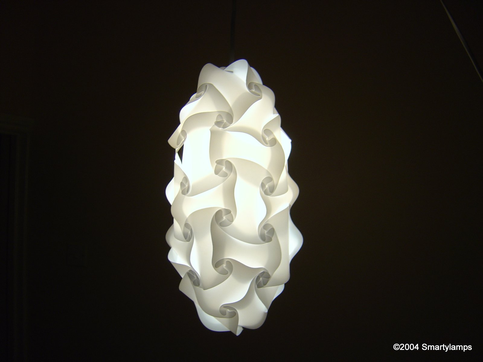 Modern white swirled ceiling pendant lampshade with intricate pattern design by Smartylamps